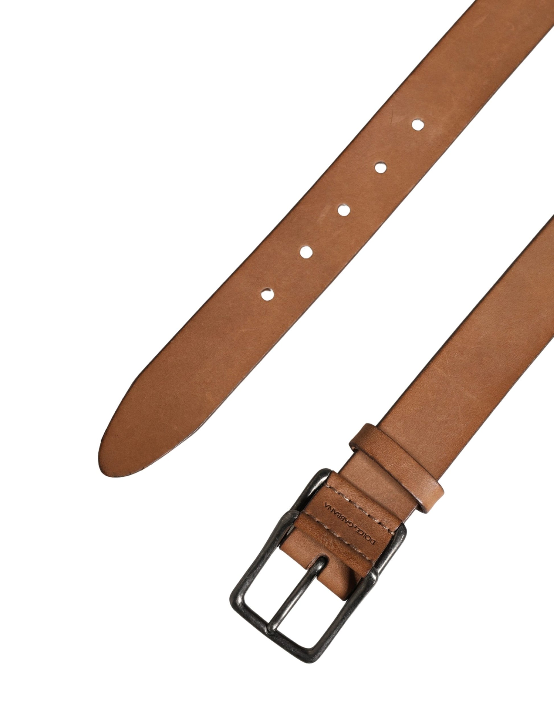 Dolce & Gabbana Men Brown Leather Classic Metal Buckle Belt Curated Luxury Accessories by Orvyn