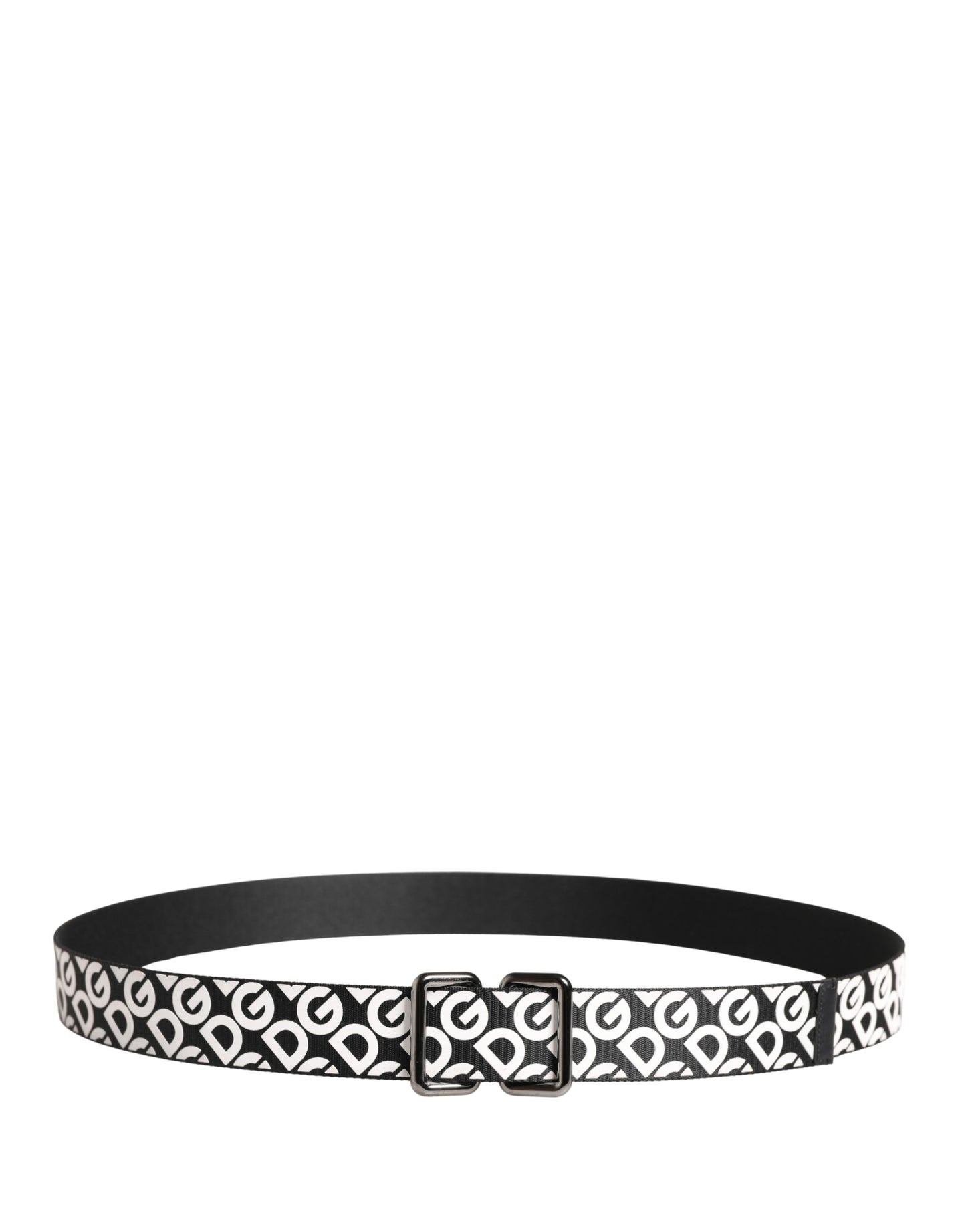 Dolce & Gabbana White Black Logo Leather Metal Buckle Belt Curated Luxury Accessories by Orvyn