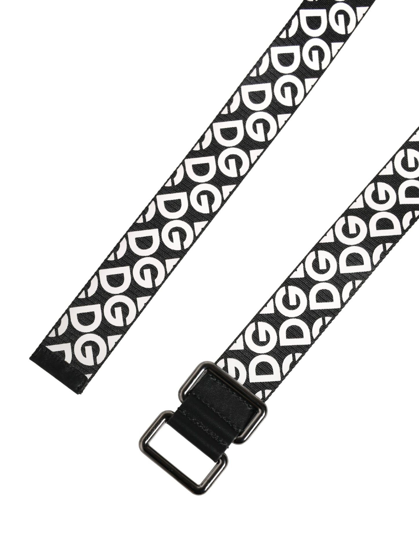 Dolce & Gabbana White Black Logo Leather Metal Buckle Belt Curated Luxury Accessories by Orvyn