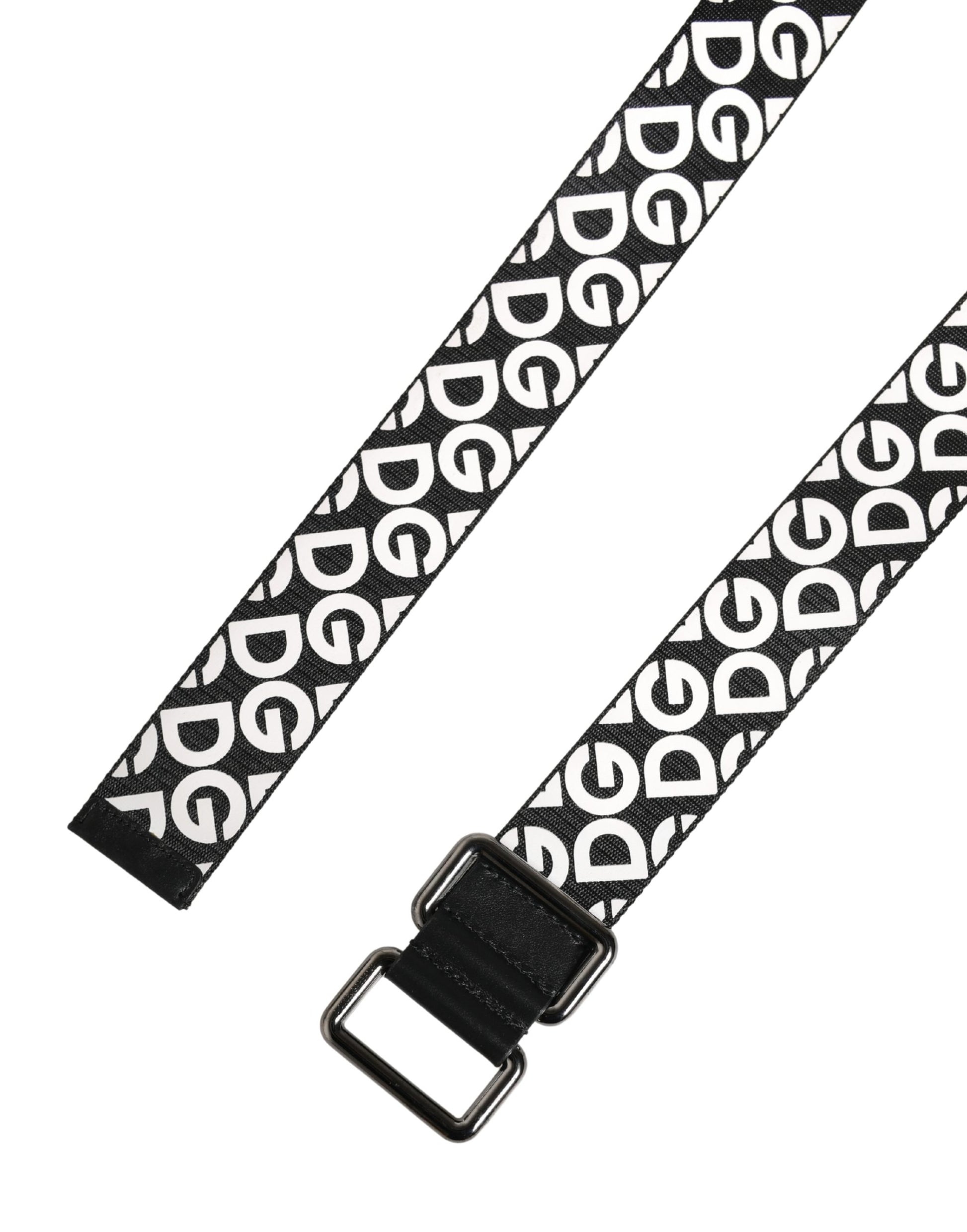 Dolce & Gabbana White Black Logo Leather Metal Buckle Belt Curated Luxury Accessories by Orvyn
