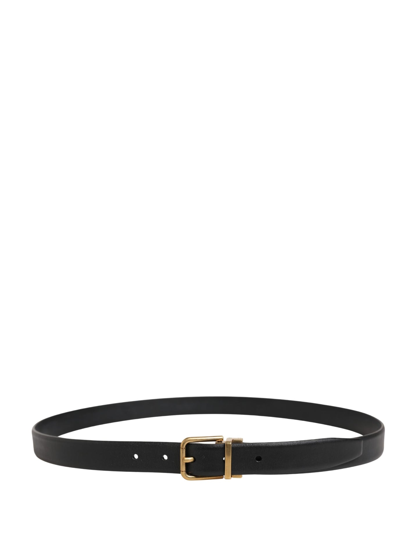 Dolce & Gabbana Men Black Classic Leather Metal Buckle Belt Curated Luxury Accessories by Orvyn