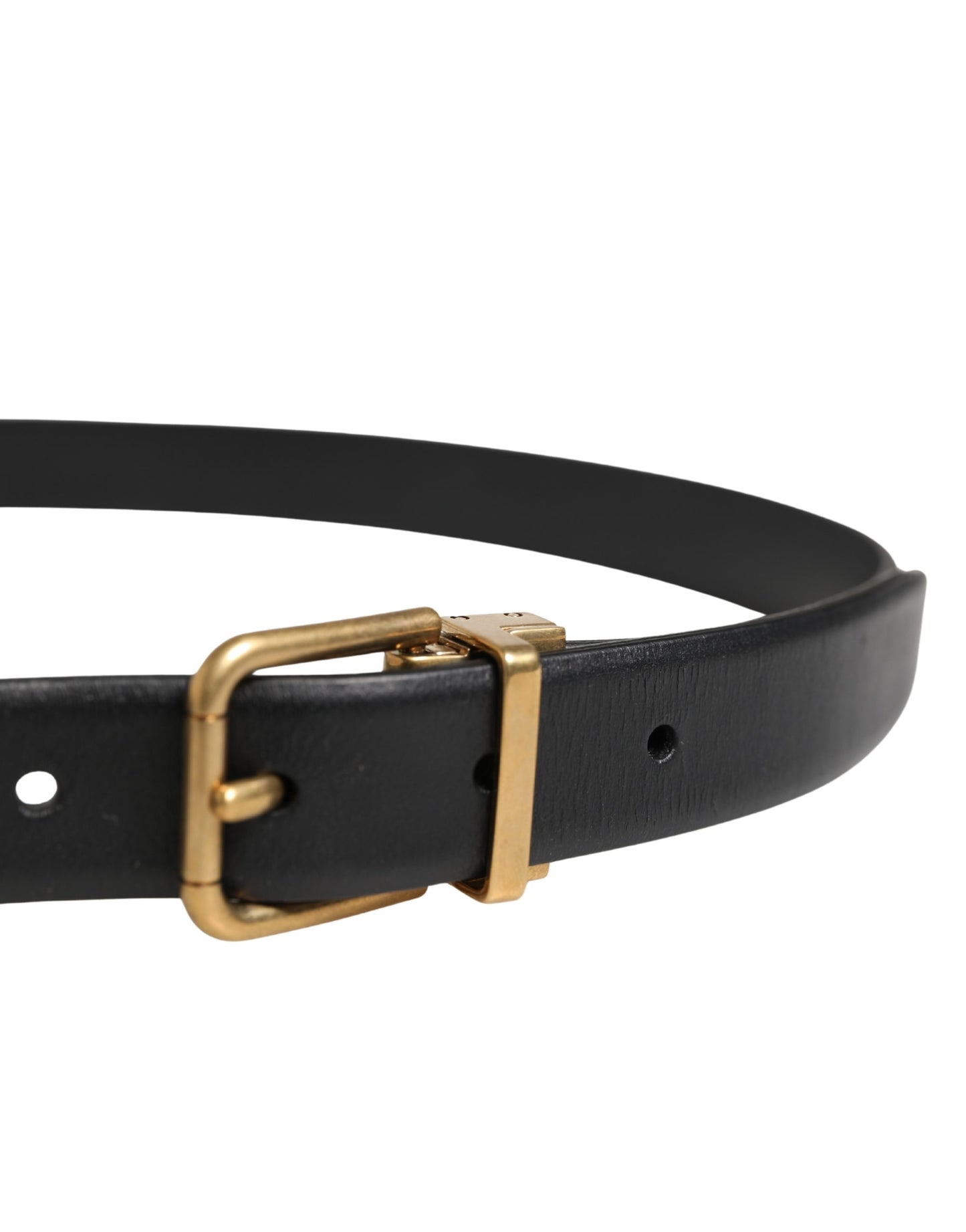 Dolce & Gabbana Men Black Classic Leather Metal Buckle Belt Curated Luxury Accessories by Orvyn
