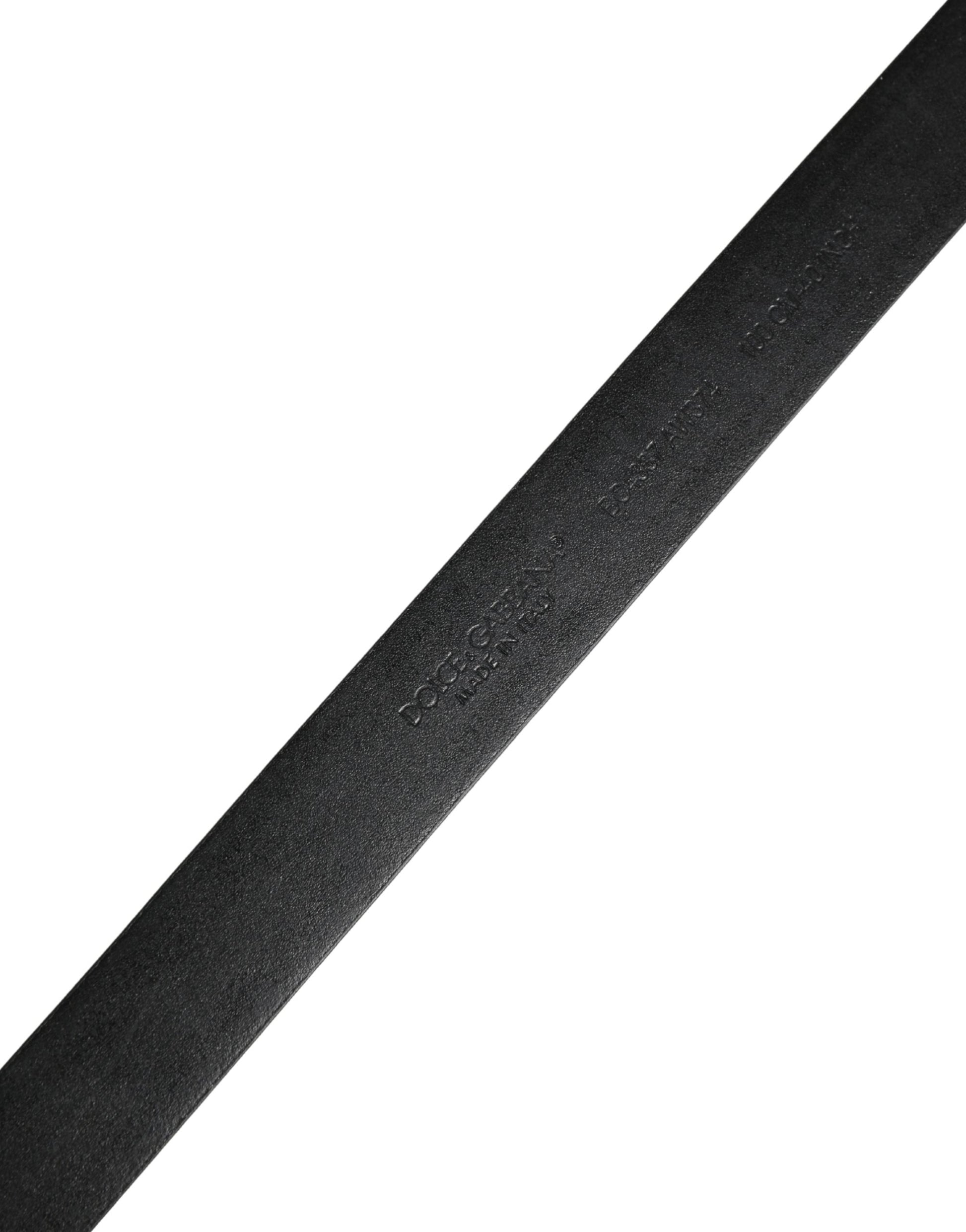 Dolce & Gabbana Men Black Classic Leather Metal Buckle Belt Curated Luxury Accessories by Orvyn