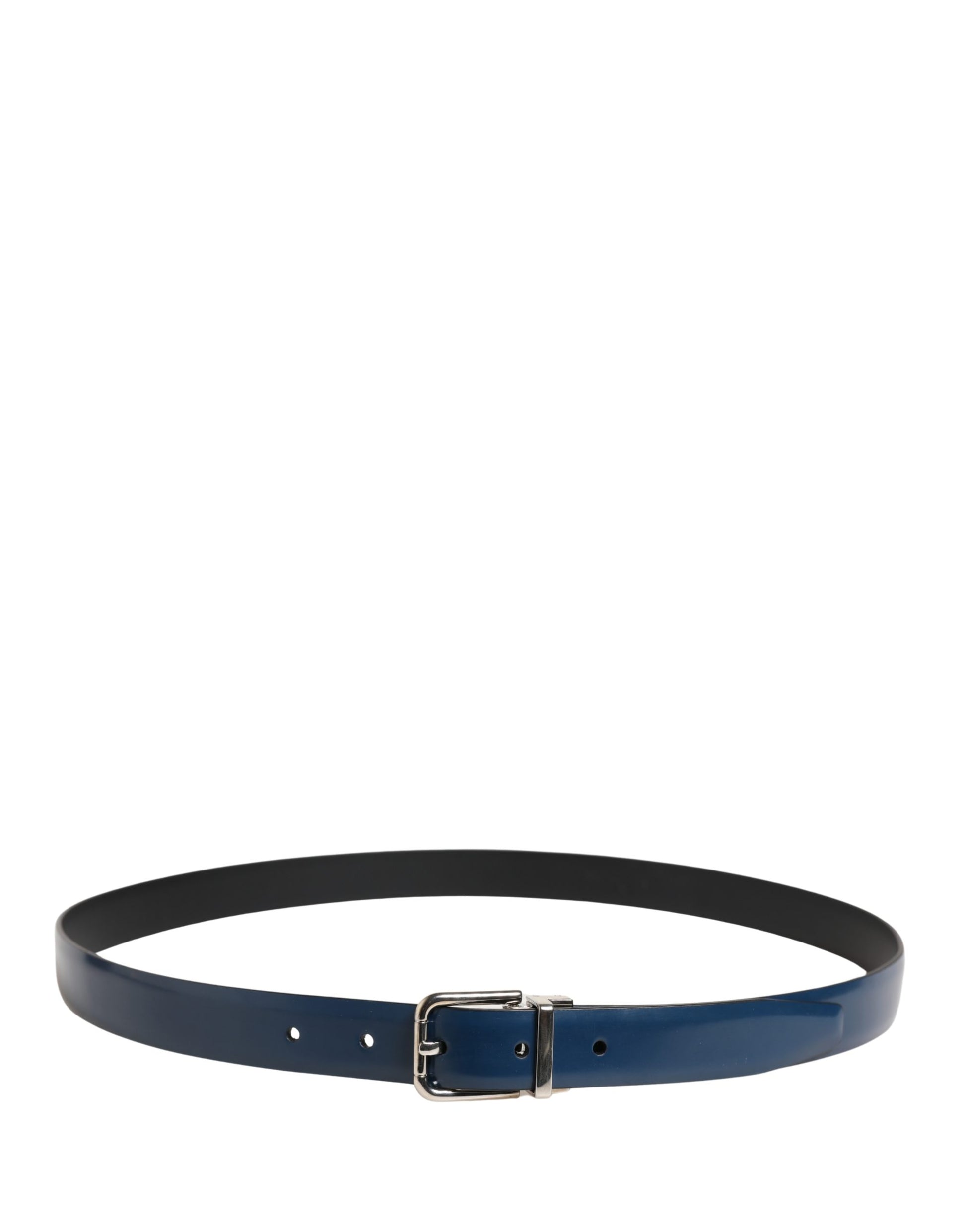 Dolce & Gabbana Men Blue Classic Leather Metal Buckle Belt Curated Luxury Accessories by Orvyn