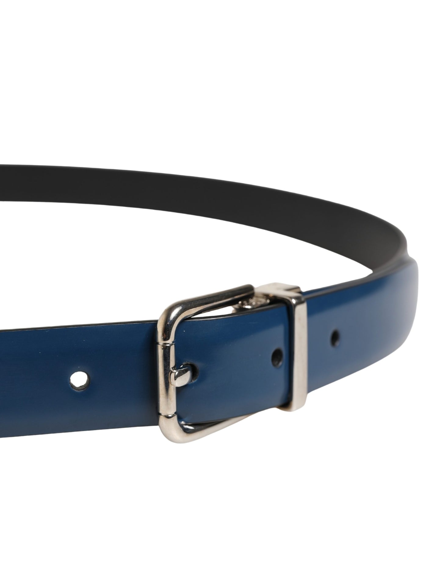 Dolce & Gabbana Men Blue Classic Leather Metal Buckle Belt Curated Luxury Accessories by Orvyn