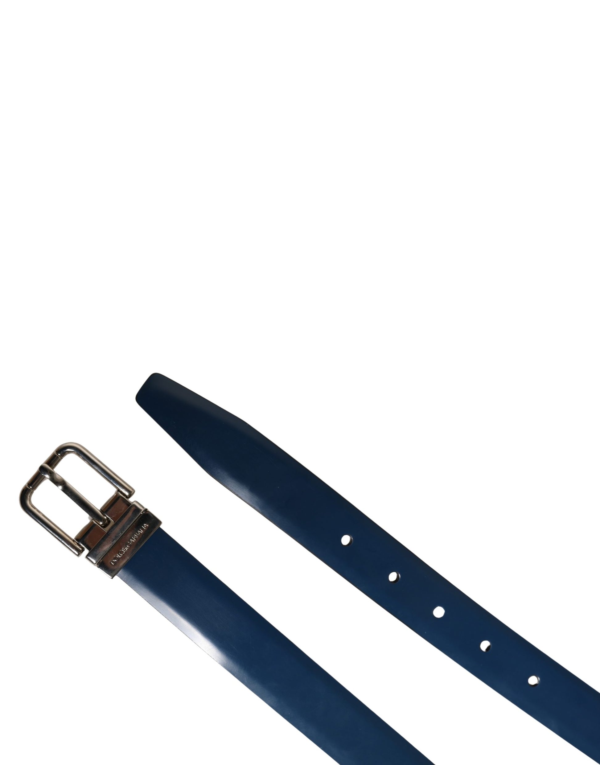 Dolce & Gabbana Men Blue Classic Leather Metal Buckle Belt Curated Luxury Accessories by Orvyn