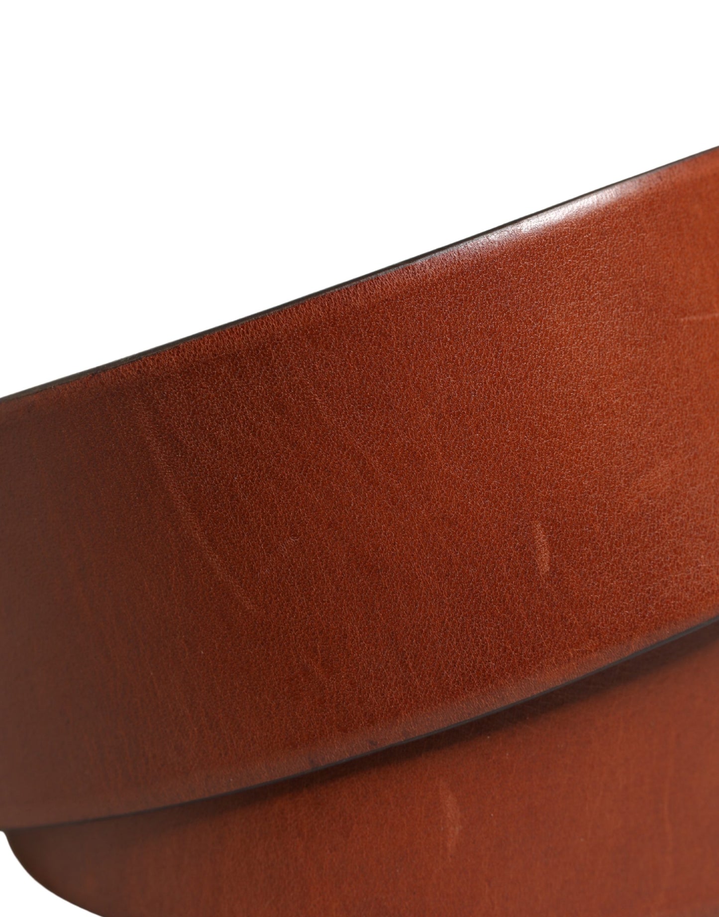 Dolce & Gabbana Men Brown Leather Wide Waist Metal Round Buckle Belt Curated Luxury Accessories by Orvyn