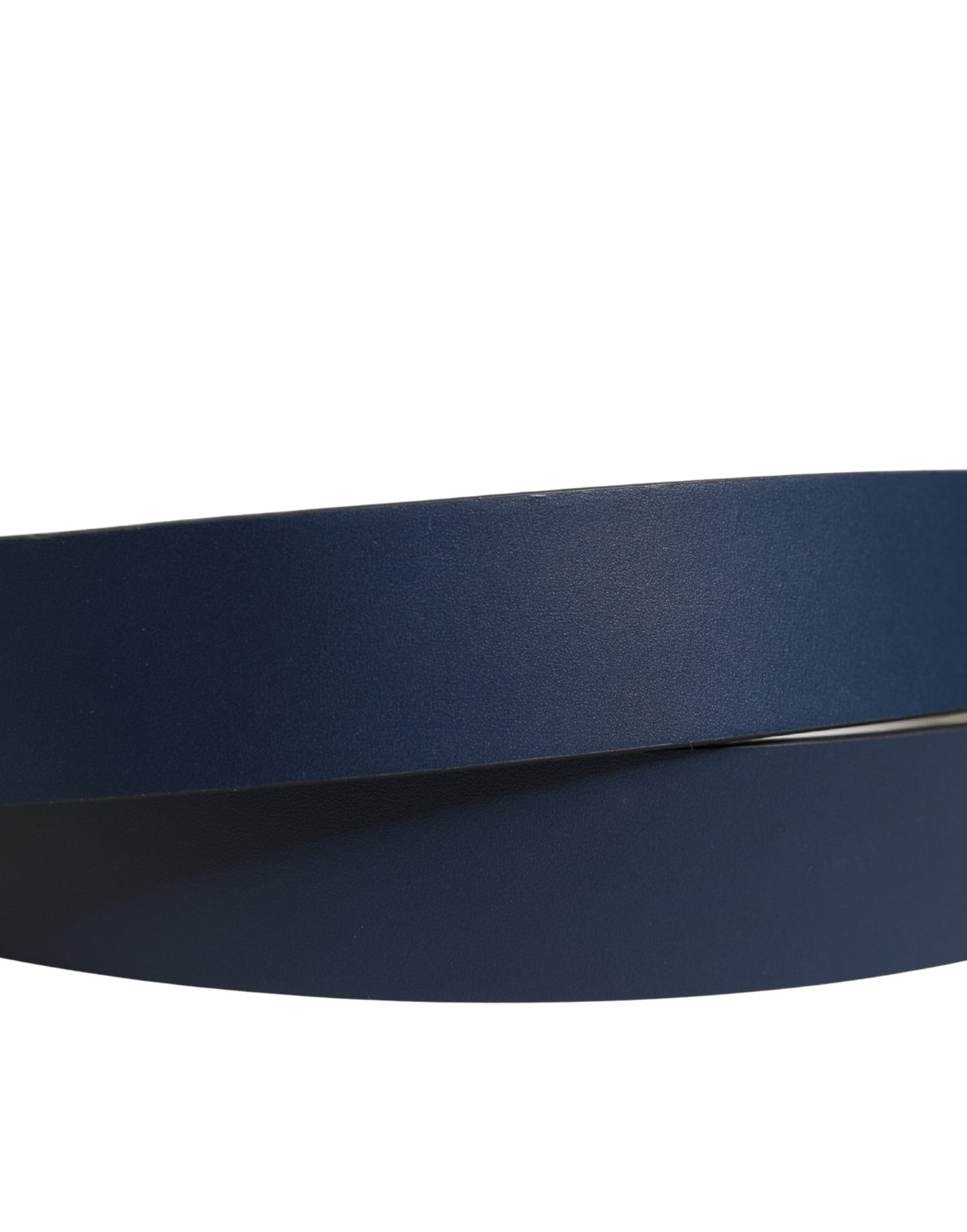 Dolce & Gabbana Men Blue Calf Leather Logo Metal Buckle Belt Curated Luxury Accessories by Orvyn