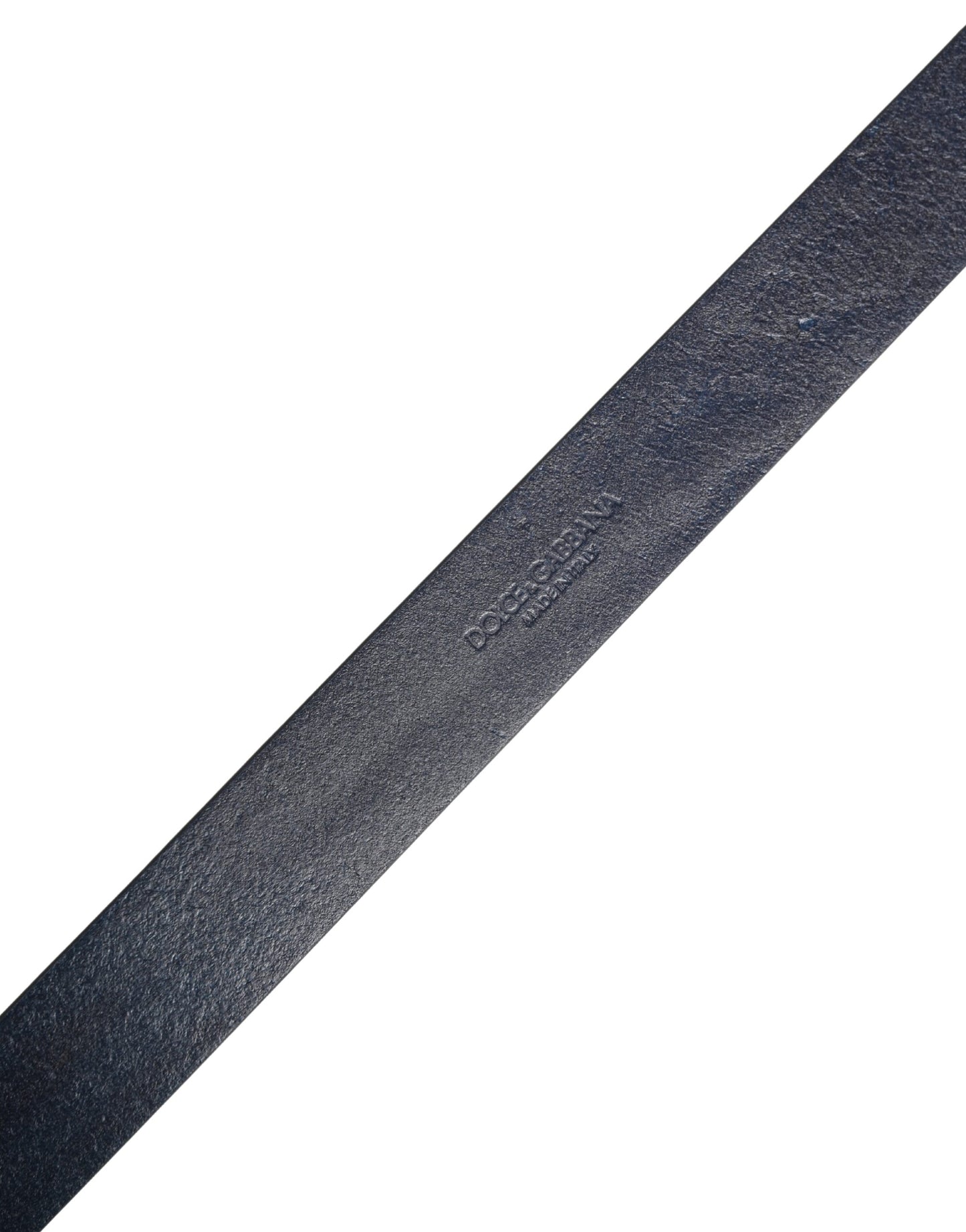 Dolce & Gabbana Men Blue Calf Leather Logo Metal Buckle Belt Curated Luxury Accessories by Orvyn