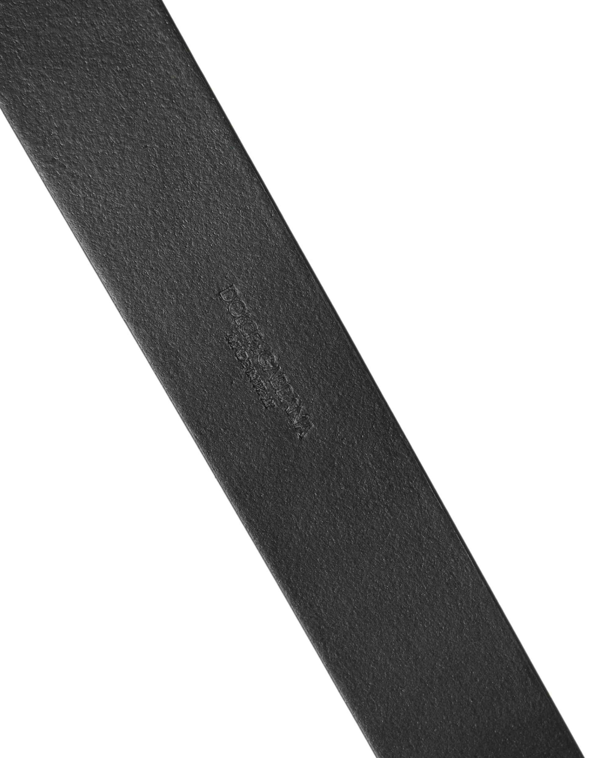 Dolce & Gabbana Men Black Leather DG Logo Metal Buckle Belt Curated Luxury Accessories by Orvyn