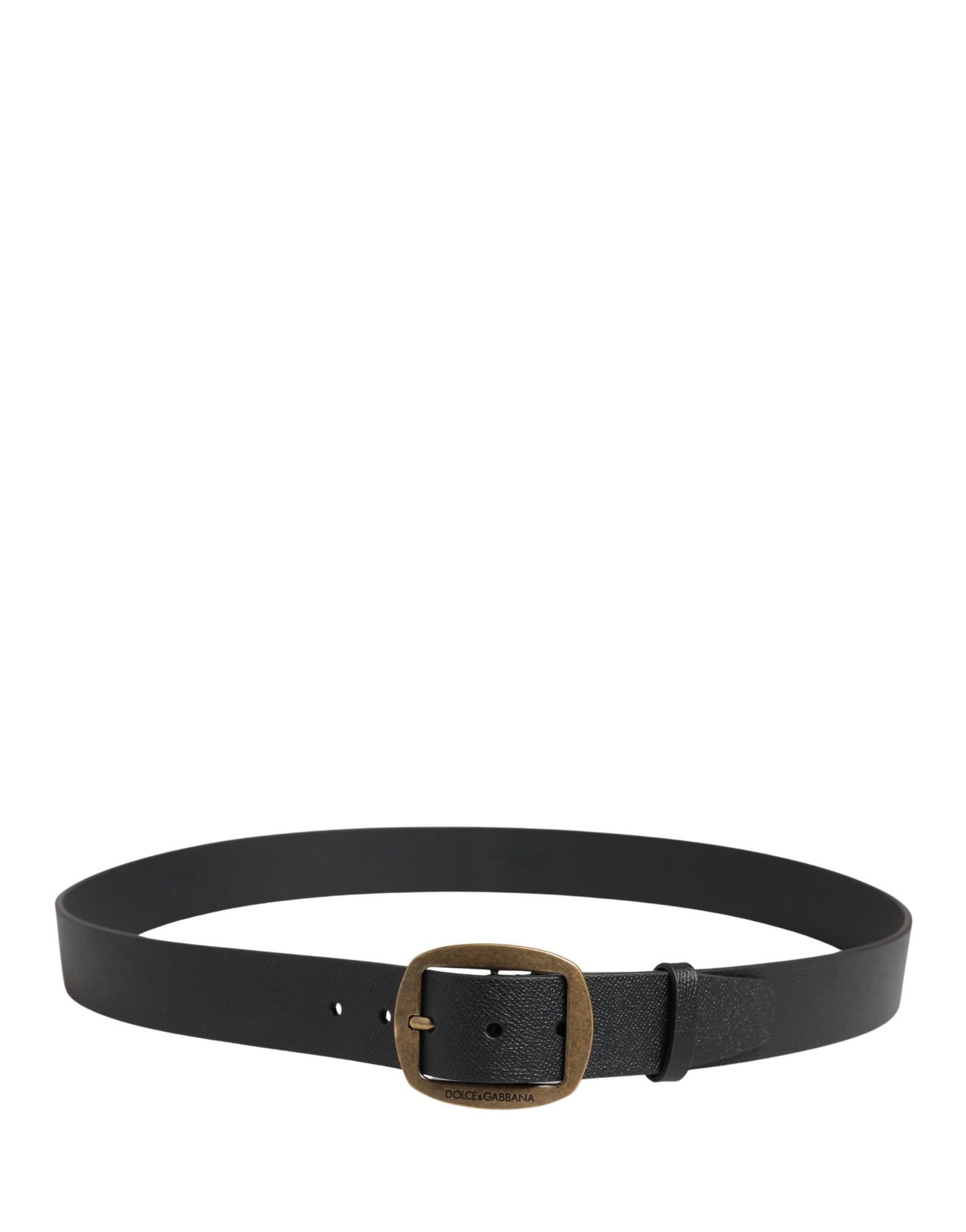 Dolce & Gabbana Men Black Classic Leather Metal Buckle Belt Curated Luxury Accessories by Orvyn