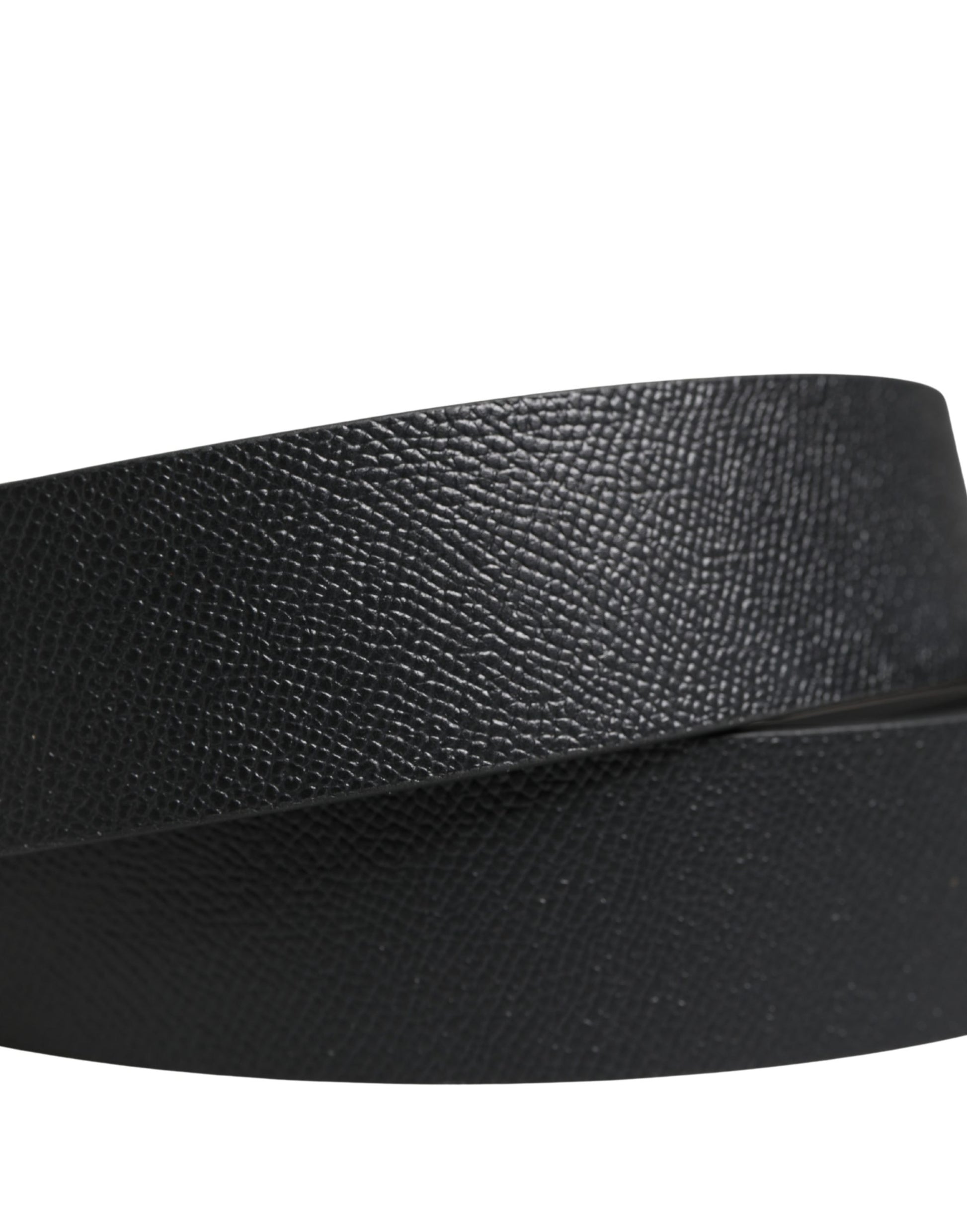 Dolce & Gabbana Men Black Classic Leather Metal Buckle Belt Curated Luxury Accessories by Orvyn
