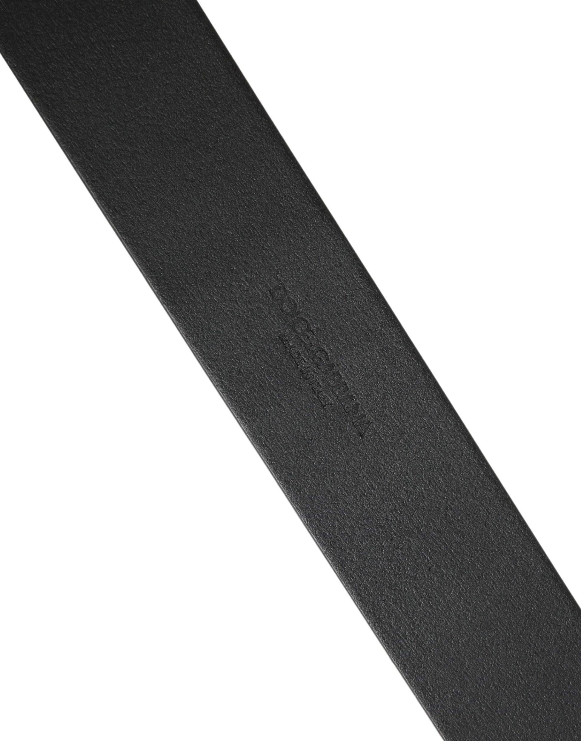 Dolce & Gabbana Men Black Classic Leather Metal Buckle Belt Curated Luxury Accessories by Orvyn