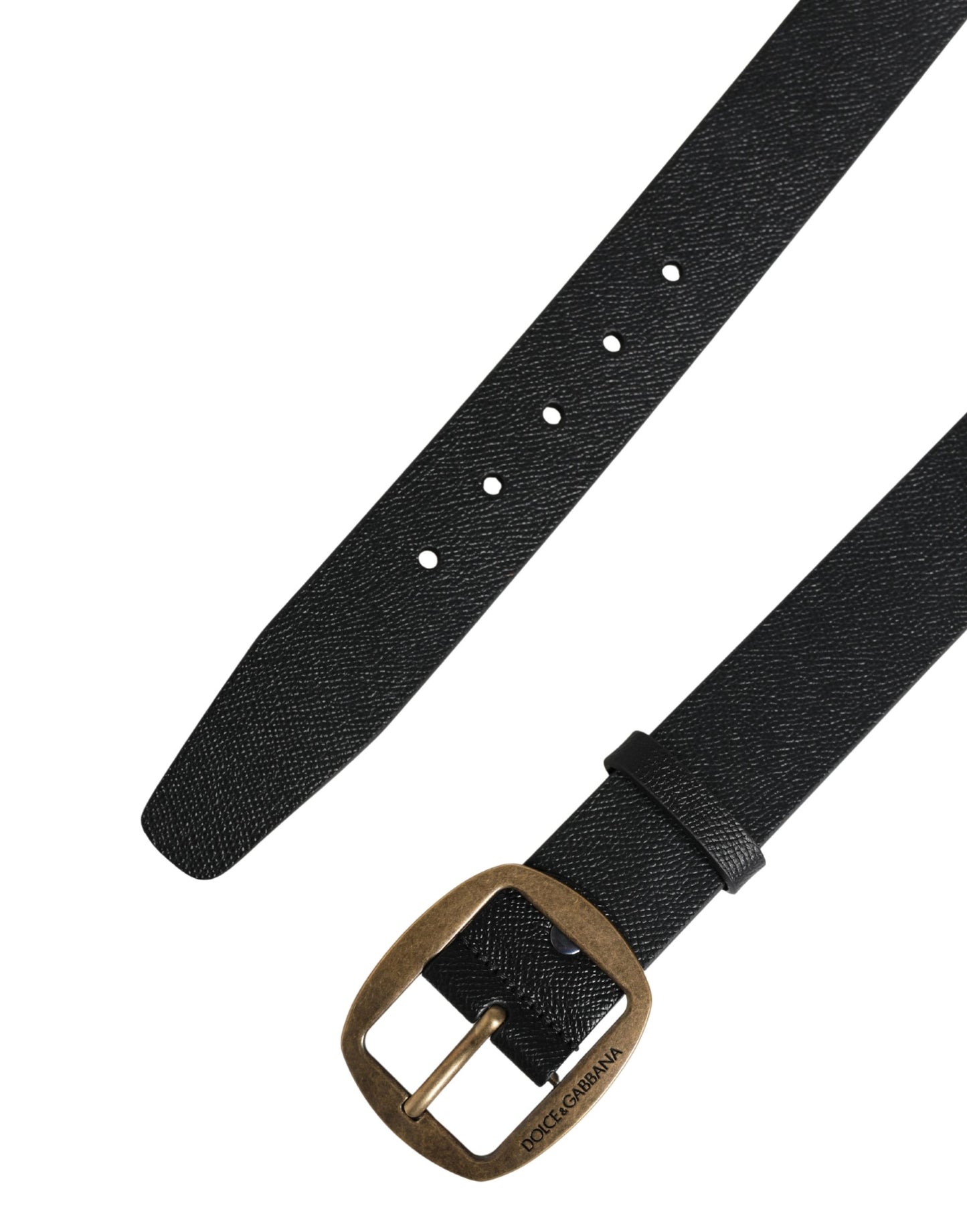 Dolce & Gabbana Men Black Classic Leather Metal Buckle Belt Curated Luxury Accessories by Orvyn