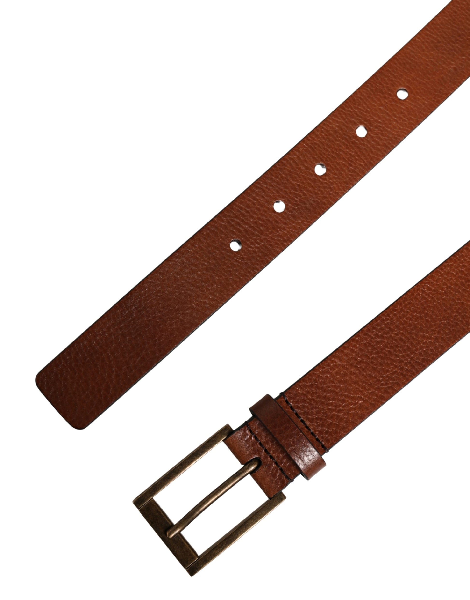 Dolce & Gabbana Men Brown Leather Classic Metal Buckle Belt Curated Luxury Accessories by Orvyn