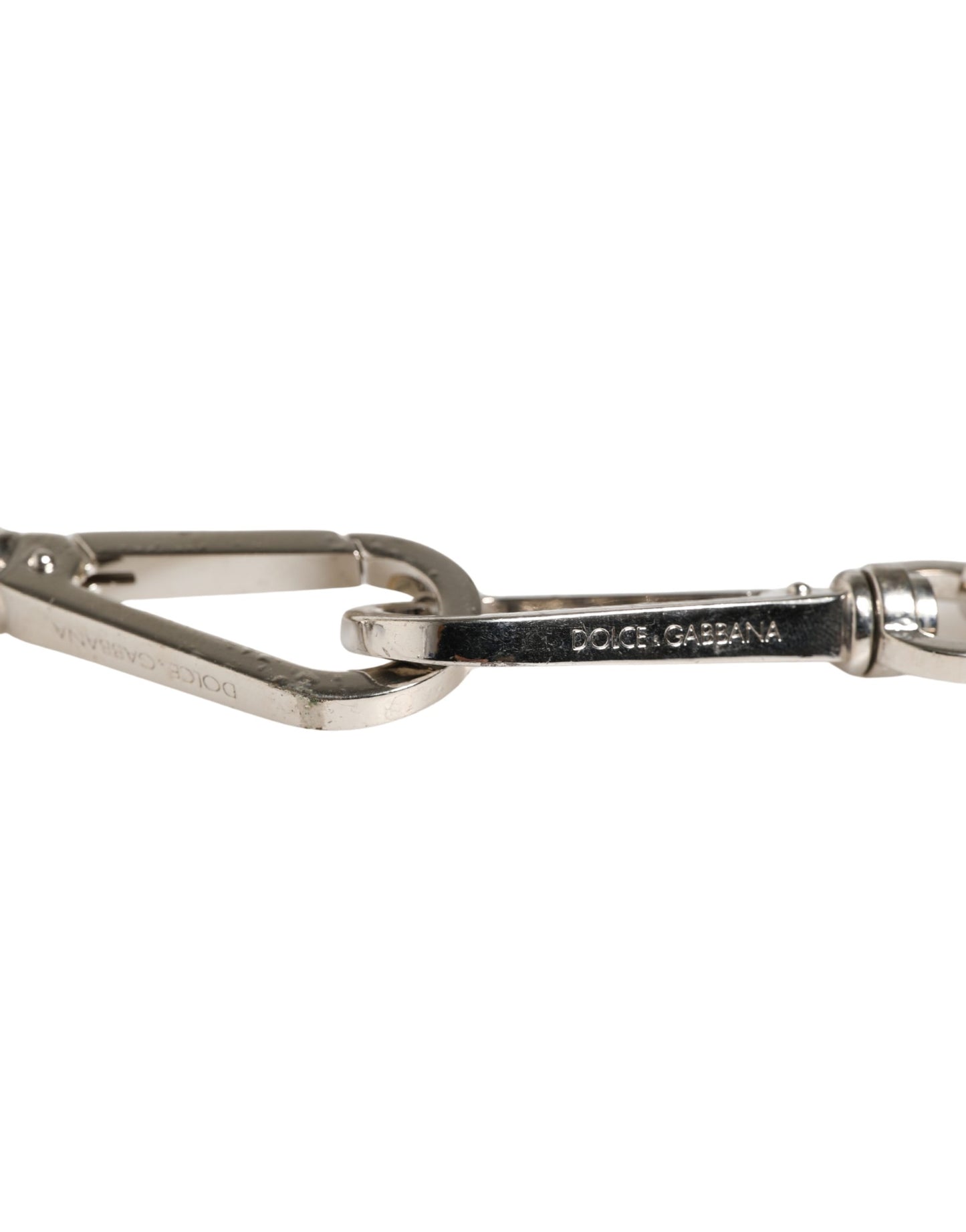 Dolce & Gabbana Black Leather Silver Chain Bag Accessory Shoulder Strap Curated Luxury Accessories by Orvyn
