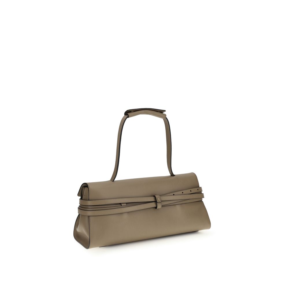 Moschino Beige Calf Leather Bos Taurus Shoulder Bag Curated Luxury Accessories by Orvyn