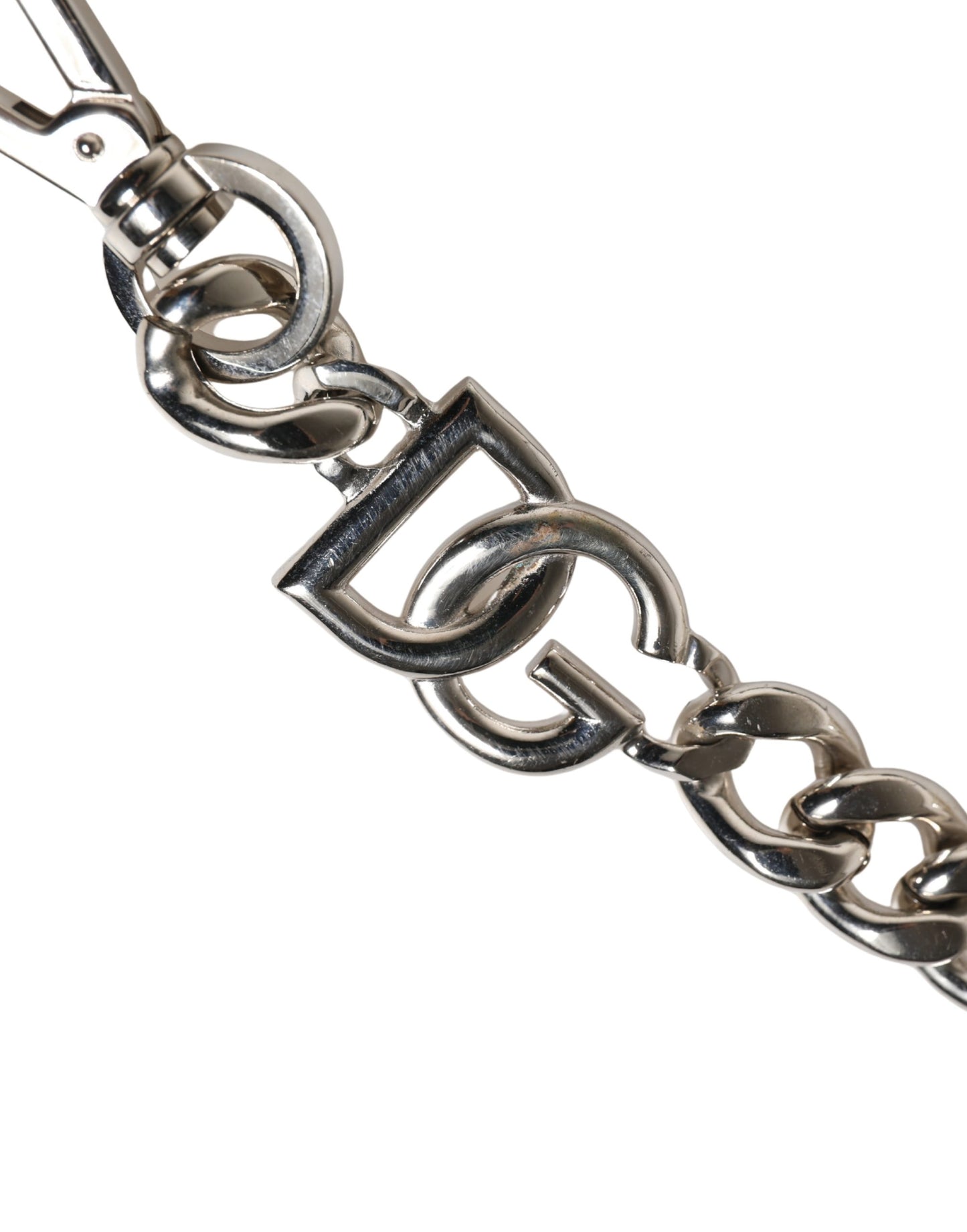 Dolce & Gabbana Black Leather Silver Chain Bag Accessory Shoulder Strap Curated Luxury Accessories by Orvyn