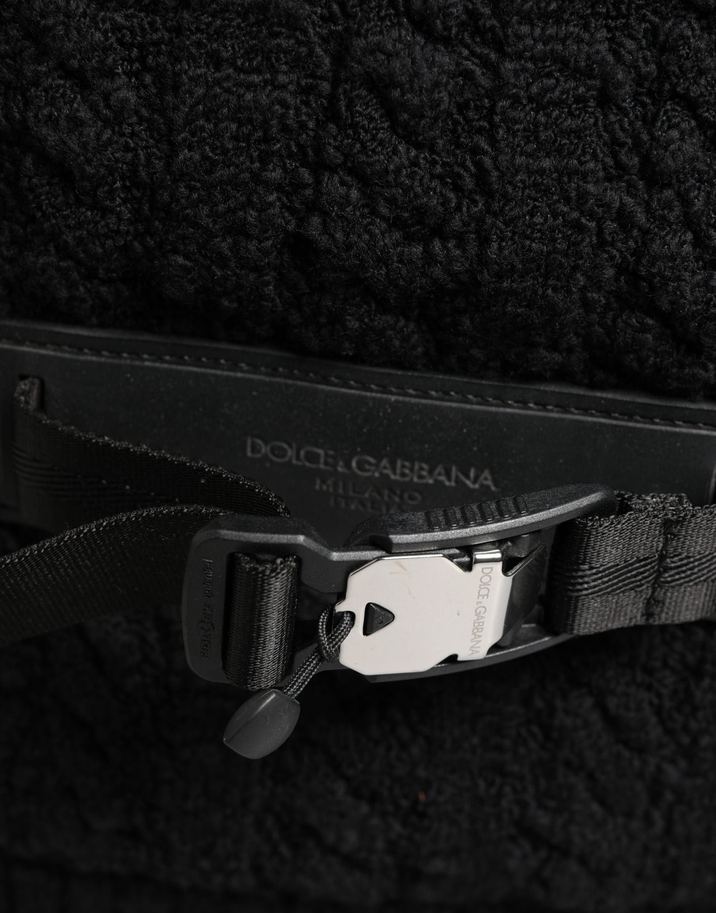 Dolce & Gabbana Black Tricot Wool Blend Duffel Backpack Travel Borse Bag Curated Luxury Accessories by Orvyn