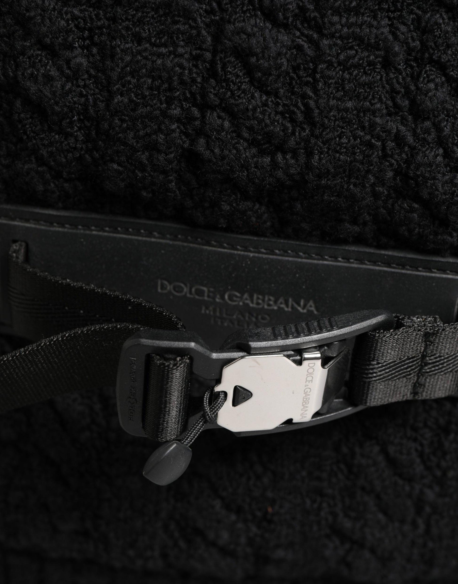 Dolce & Gabbana Black Tricot Wool Blend Duffel Backpack Travel Borse Bag Curated Luxury Accessories by Orvyn