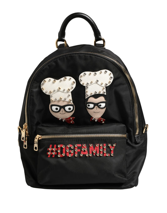 Dolce & Gabbana VULCANO Black Nylon #DGFAMILY Embellished Backpack Bag Curated Luxury Accessories by Orvyn