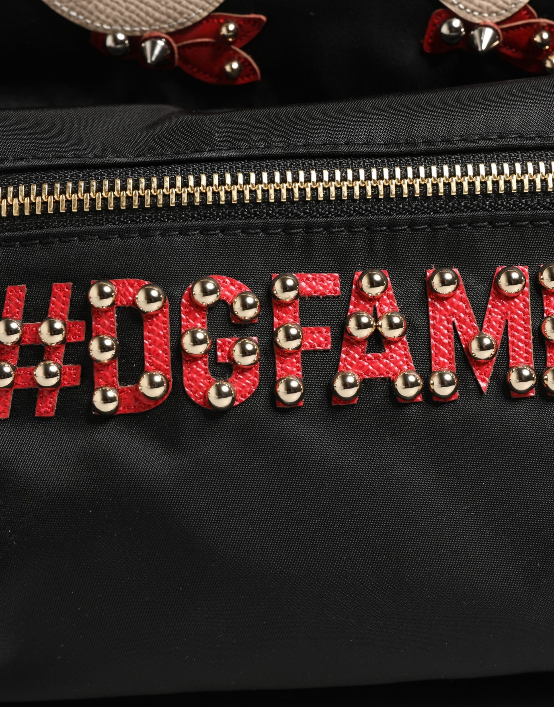 Dolce & Gabbana VULCANO Black Nylon #DGFAMILY Embellished Backpack Bag Curated Luxury Accessories by Orvyn