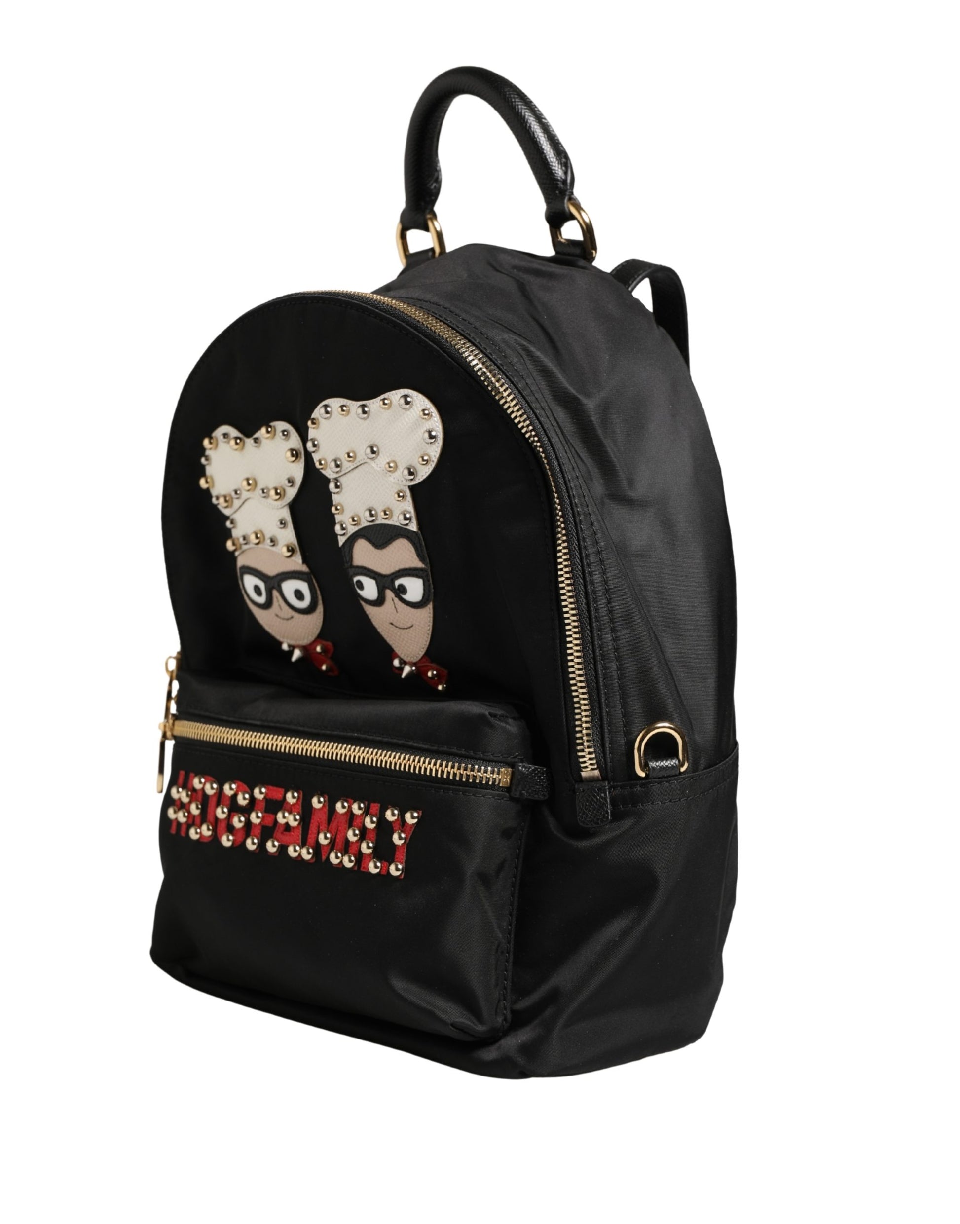 Dolce & Gabbana VULCANO Black Nylon #DGFAMILY Embellished Backpack Bag Curated Luxury Accessories by Orvyn