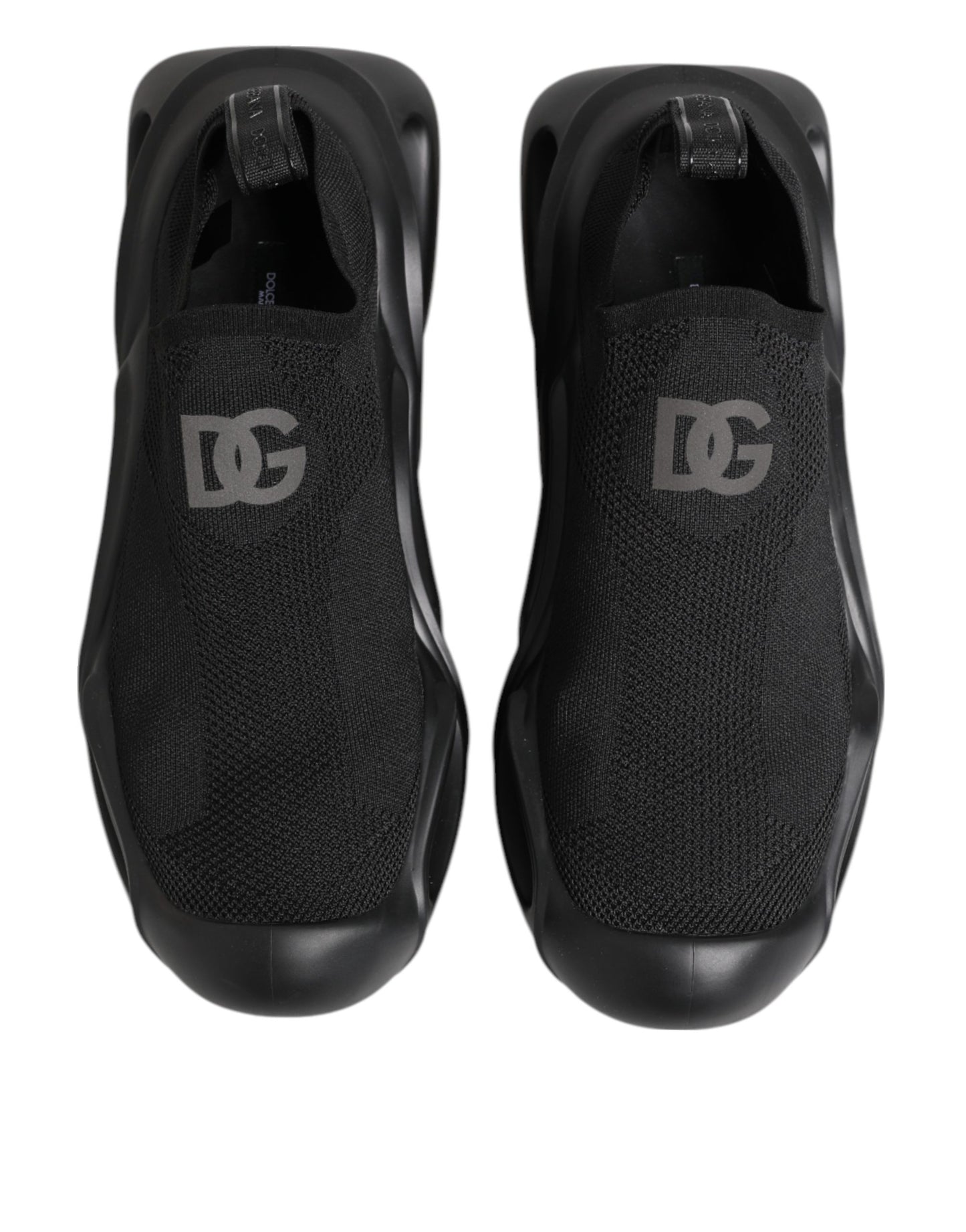 Dolce & Gabbana Black Slip On Wave Low Top Sneakers Shoes Curated Luxury Accessories by Orvyn