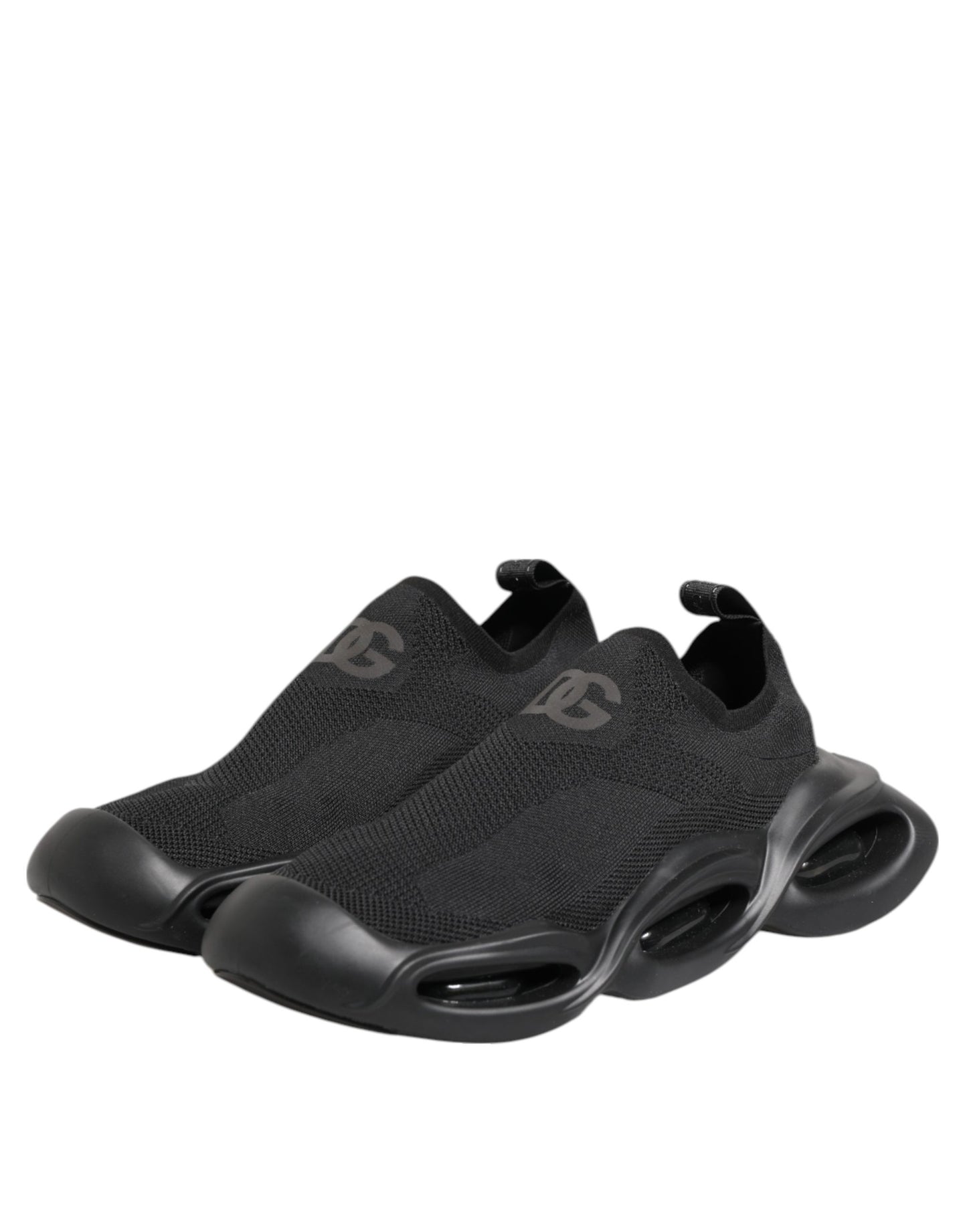 Dolce & Gabbana Black Slip On Wave Low Top Sneakers Shoes Curated Luxury Accessories by Orvyn