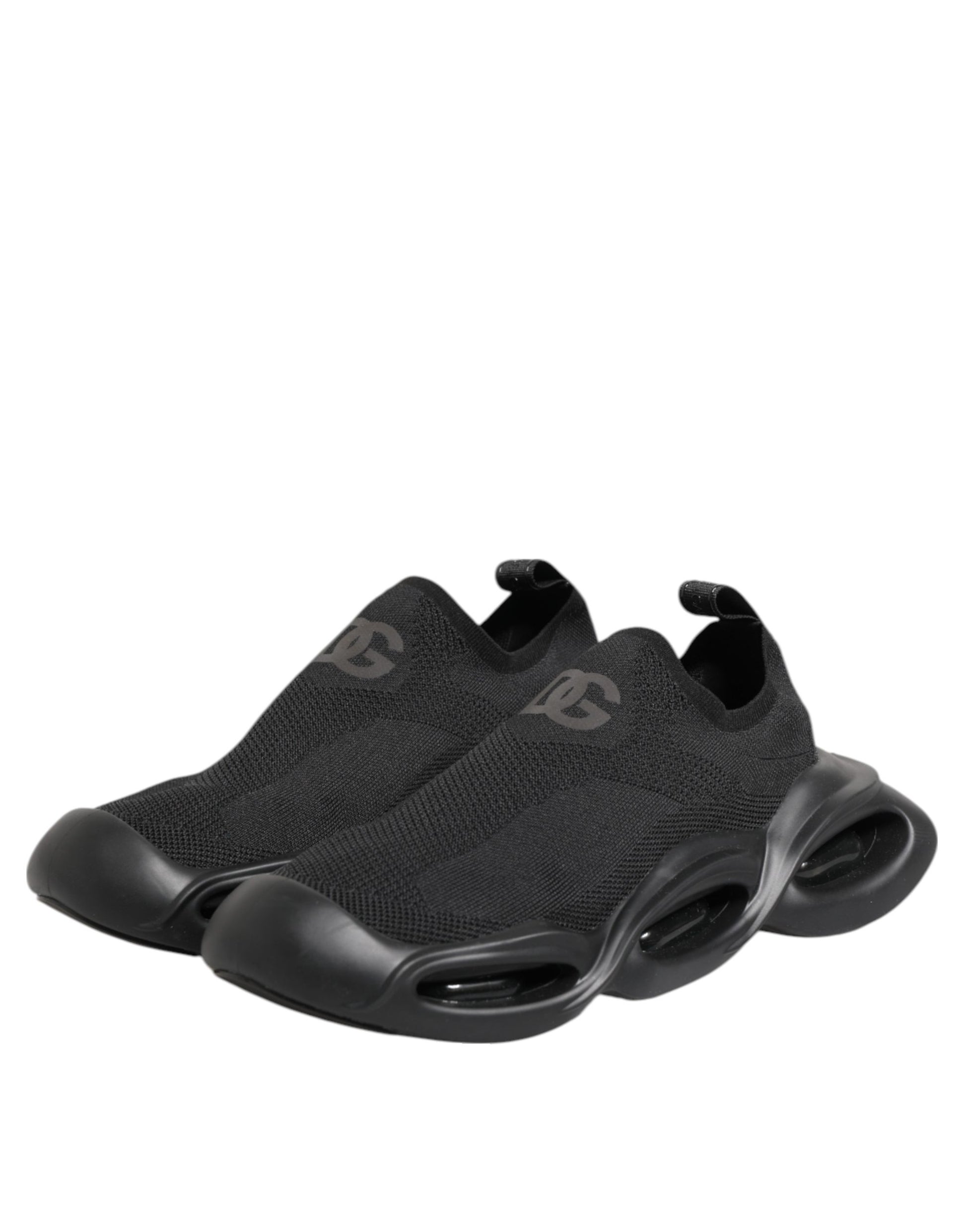 Dolce & Gabbana Black Slip On Wave Low Top Sneakers Shoes Curated Luxury Accessories by Orvyn
