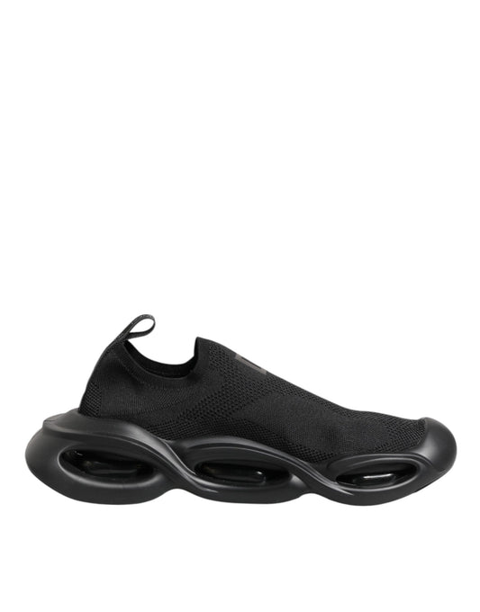 Dolce & Gabbana Black Slip On Wave Low Top Sneakers Shoes Curated Luxury Accessories by Orvyn