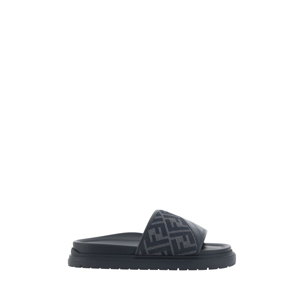 Fendi Gray Fabric Sandals Curated Luxury Accessories by Orvyn