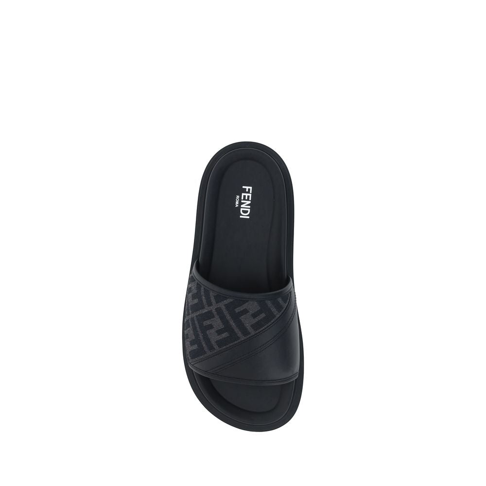 Fendi Gray Fabric Sandals Curated Luxury Accessories by Orvyn