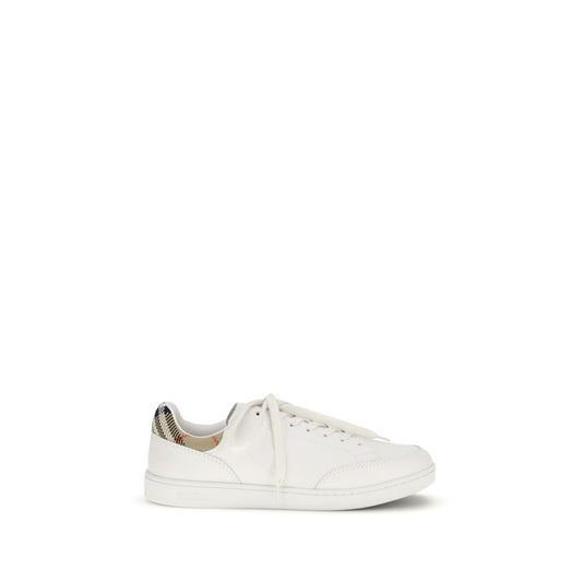 Burberry White Calf Leather Bos Taurus Low Top Sneakers Curated Luxury Accessories by Orvyn