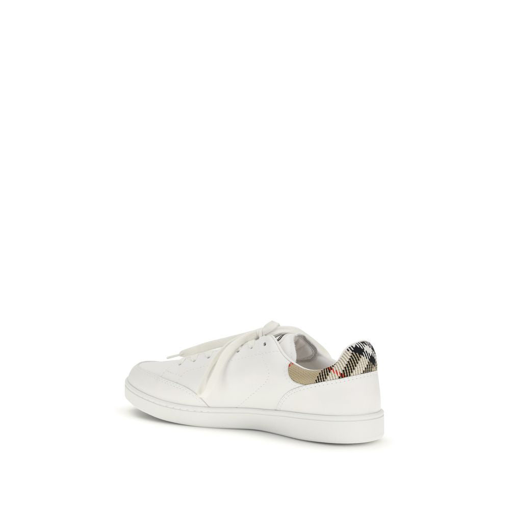 Burberry White Calf Leather Bos Taurus Low Top Sneakers Curated Luxury Accessories by Orvyn