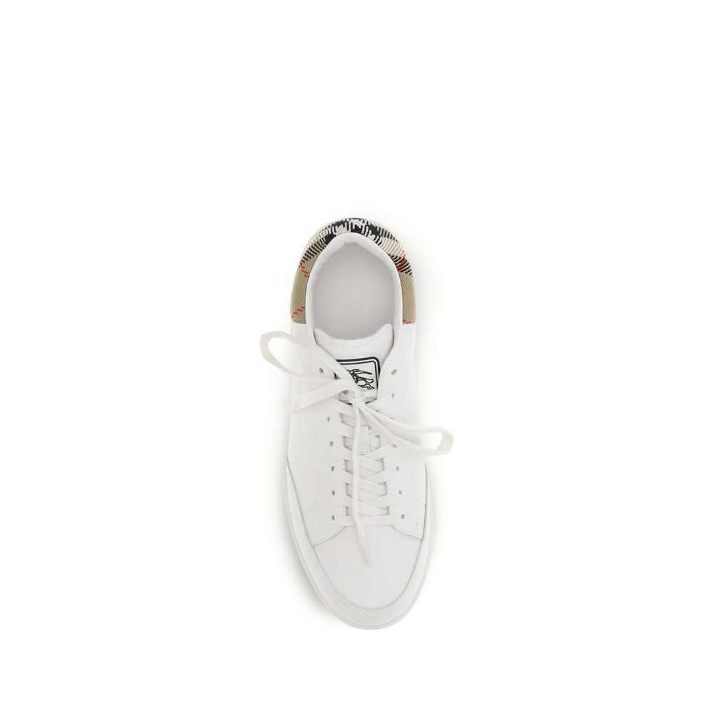 Burberry White Calf Leather Bos Taurus Low Top Sneakers Curated Luxury Accessories by Orvyn