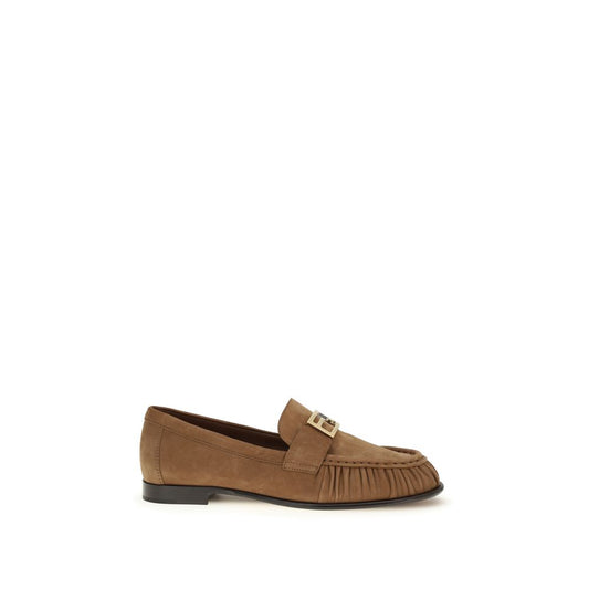 Fendi Brown Lamb Ovis Aries Aries Slip-On Loafers Curated Luxury Accessories by Orvyn