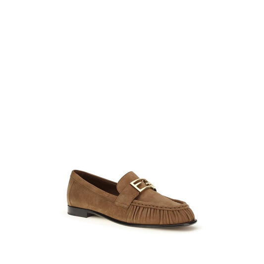Fendi Brown Lamb Ovis Aries Aries Slip-On Loafers Curated Luxury Accessories by Orvyn