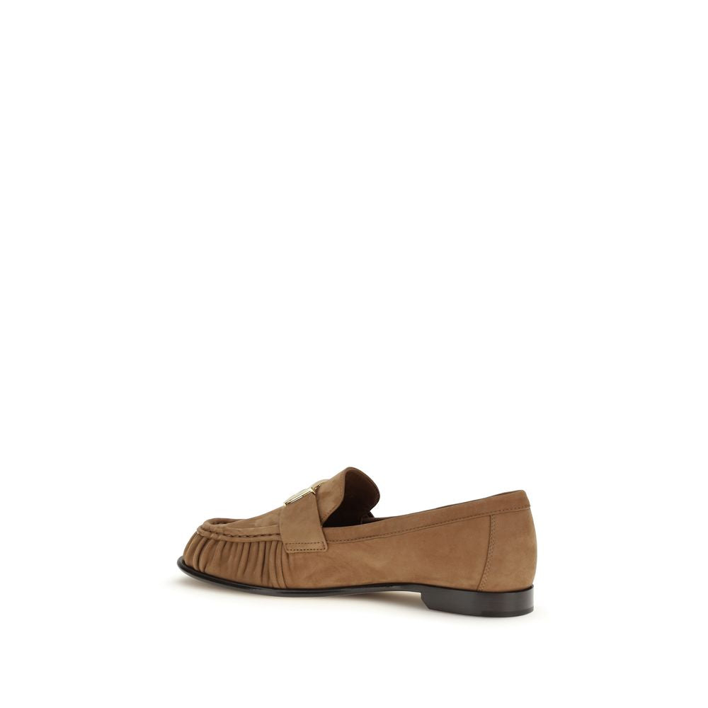 Fendi Brown Lamb Ovis Aries Aries Slip-On Loafers Curated Luxury Accessories by Orvyn