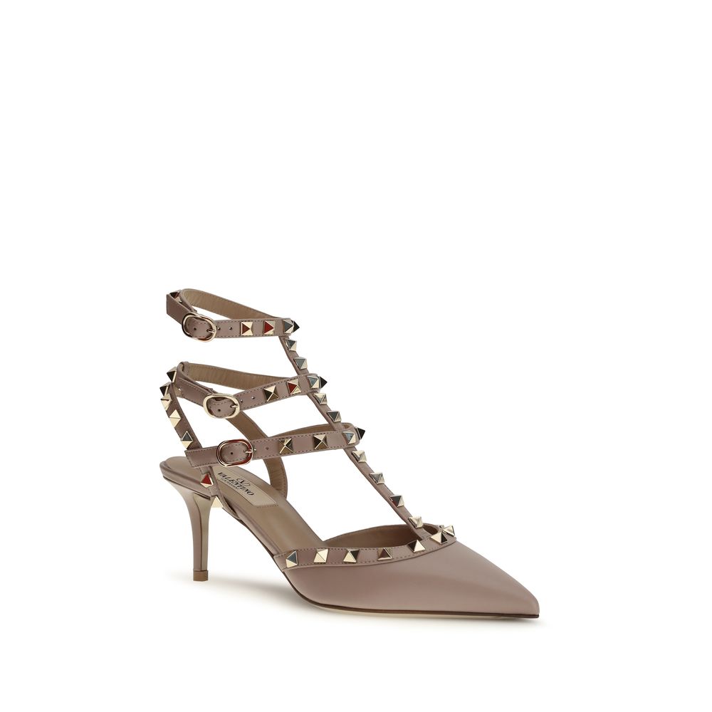 Valentino Garavani Multicolor Calf Leather Bos Taurus Mid Heel Pumps Curated Luxury Accessories by Orvyn