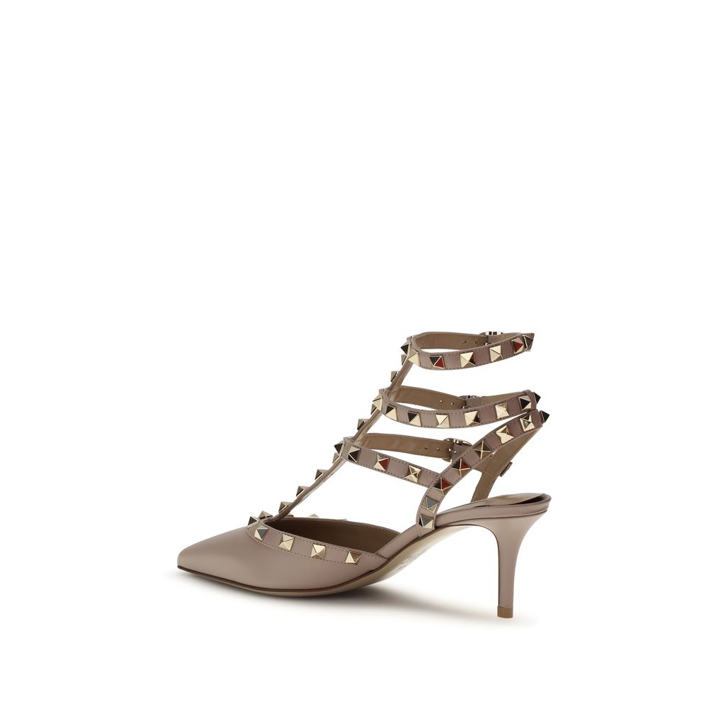 Valentino Garavani Multicolor Calf Leather Bos Taurus Mid Heel Pumps Curated Luxury Accessories by Orvyn