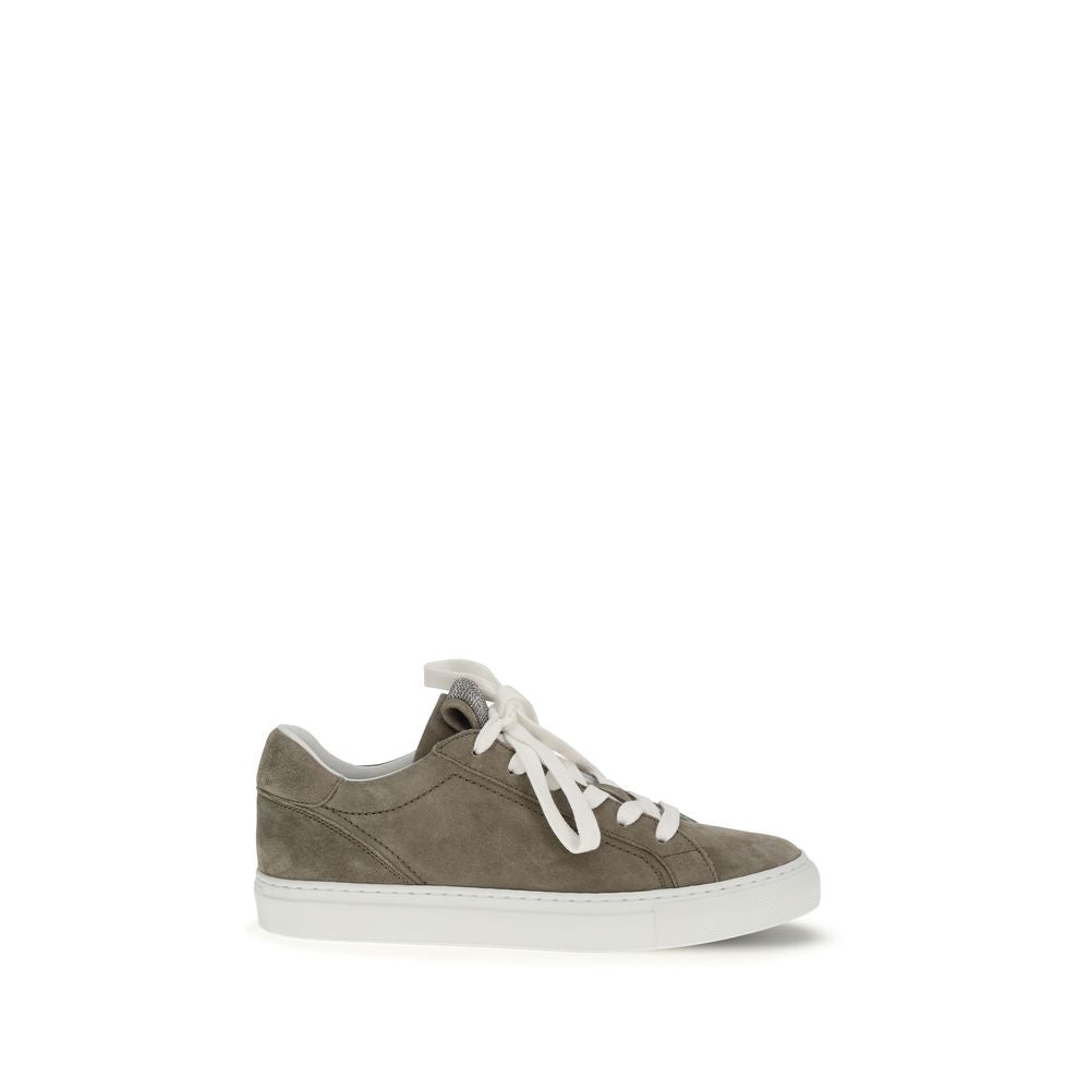 Brunello Cucinelli Gray 'Low Top' Sneakers Curated Luxury Accessories by Orvyn