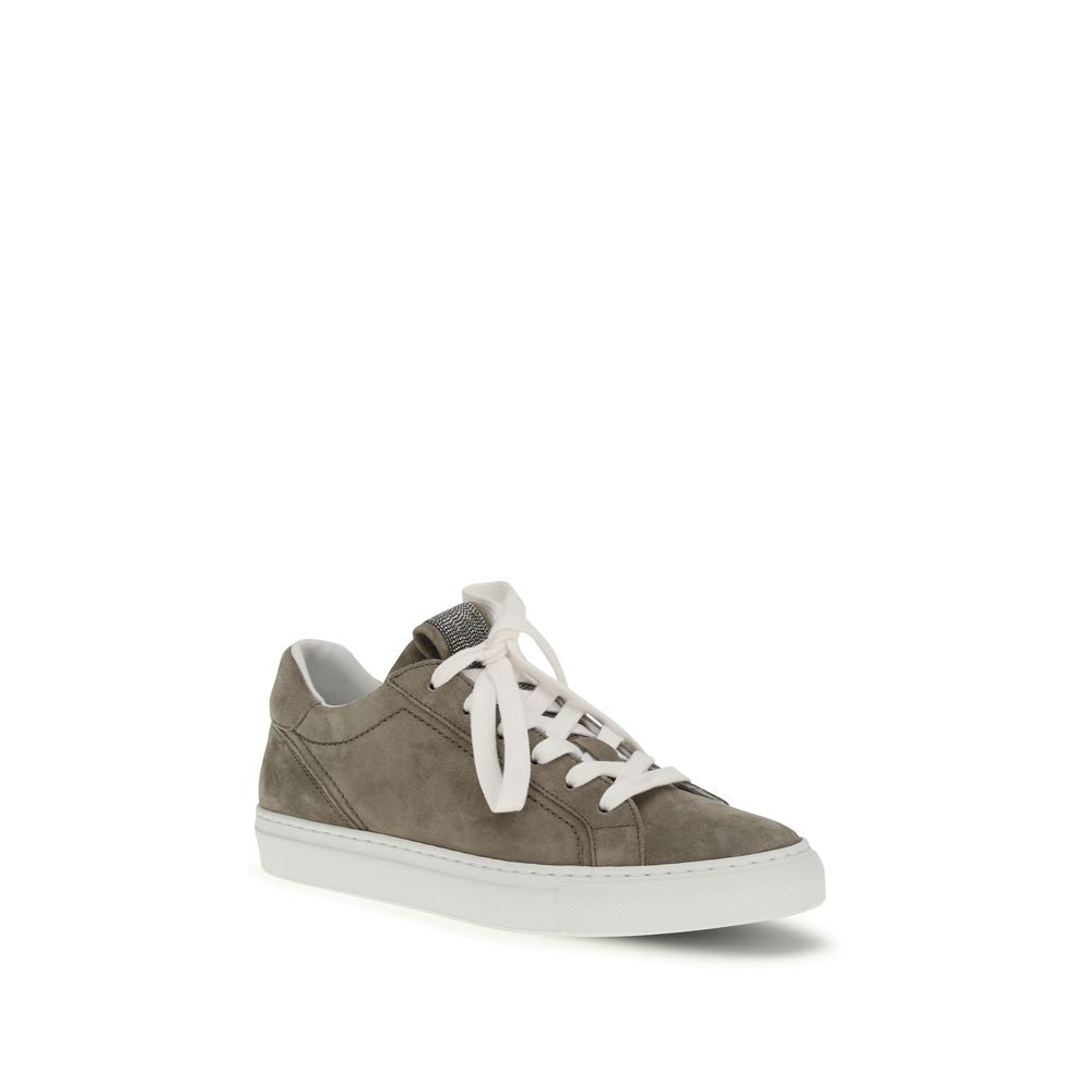 Brunello Cucinelli Gray 'Low Top' Sneakers Curated Luxury Accessories by Orvyn