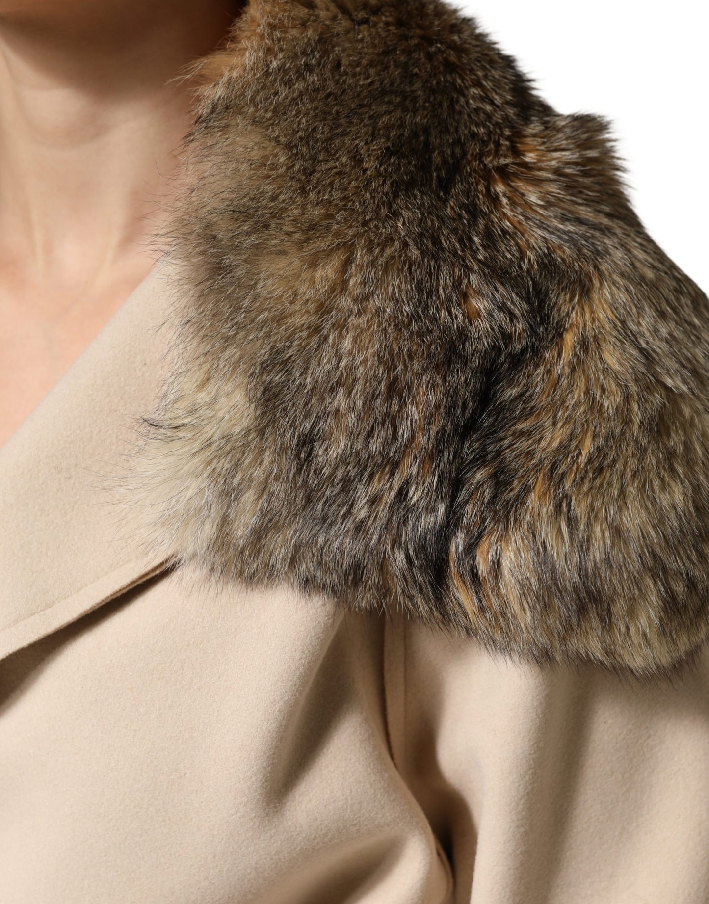 Dolce & Gabbana Brown Fur Shoulder Collar Neck Wrap Scarf Curated Luxury Accessories by Orvyn