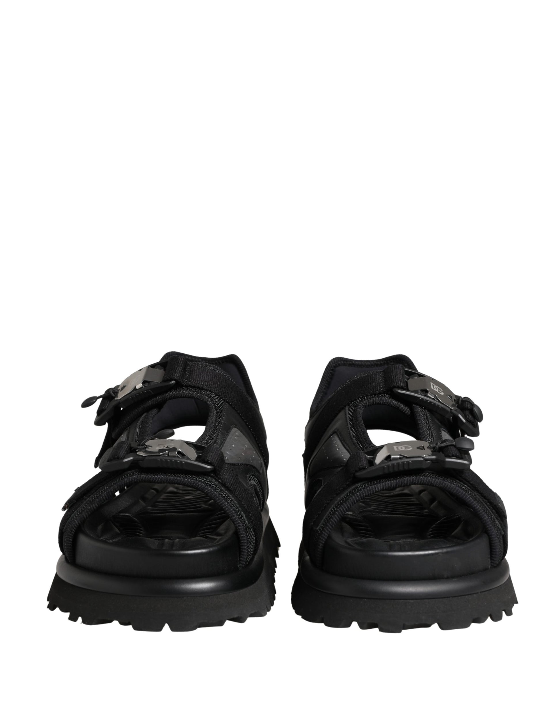 Dolce & Gabbana Black Logo Detailed Men Chunky Sandals Shoes Curated Luxury Accessories by Orvyn