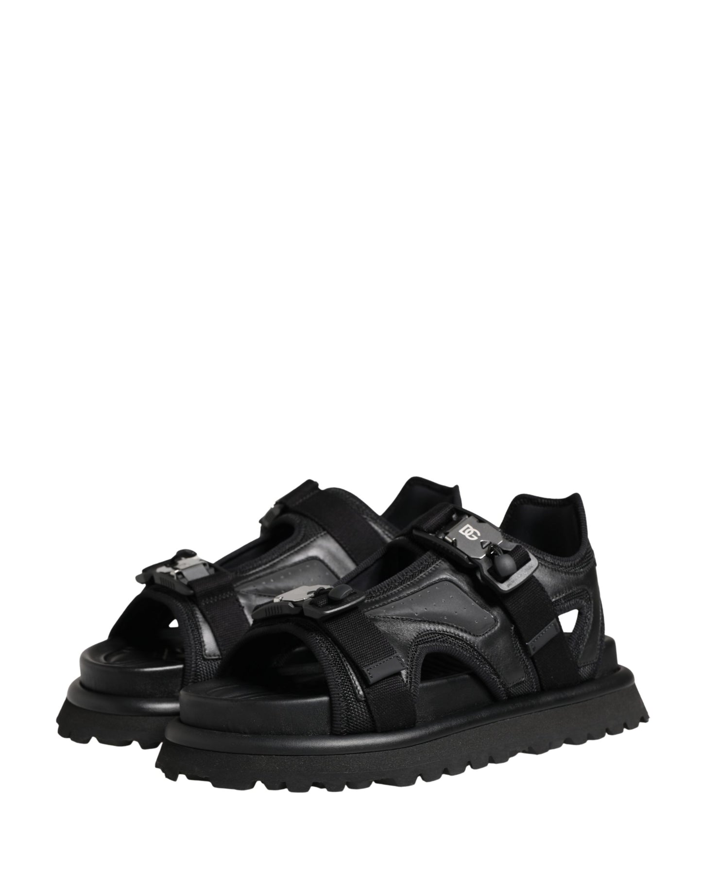 Dolce & Gabbana Black Logo Detailed Men Chunky Sandals Shoes Curated Luxury Accessories by Orvyn