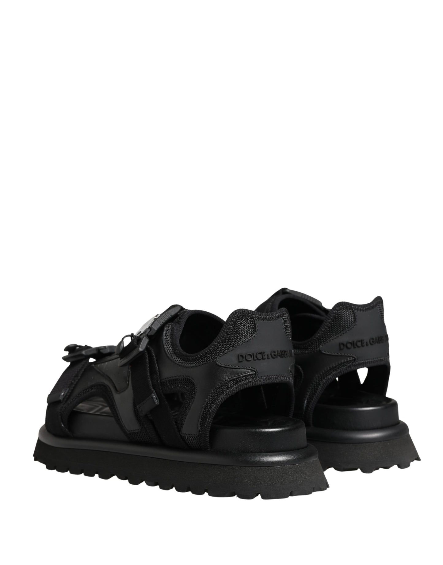 Dolce & Gabbana Black Logo Detailed Men Chunky Sandals Shoes Curated Luxury Accessories by Orvyn