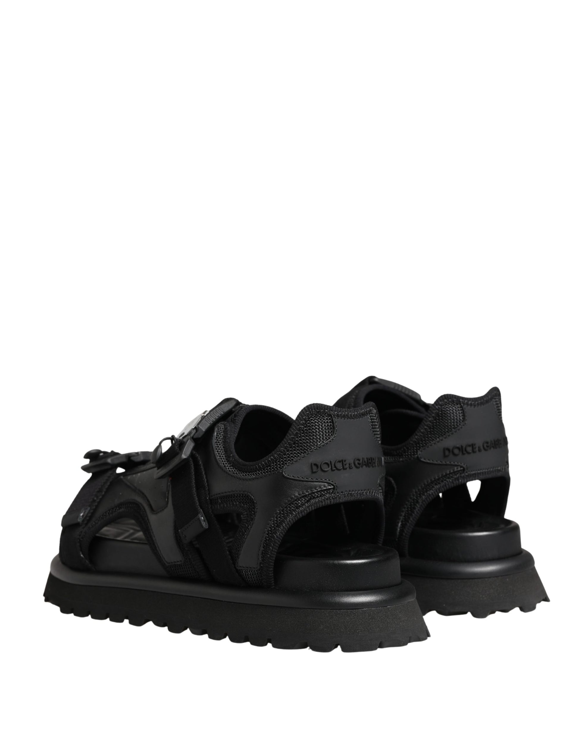 Dolce & Gabbana Black Logo Detailed Men Chunky Sandals Shoes Curated Luxury Accessories by Orvyn