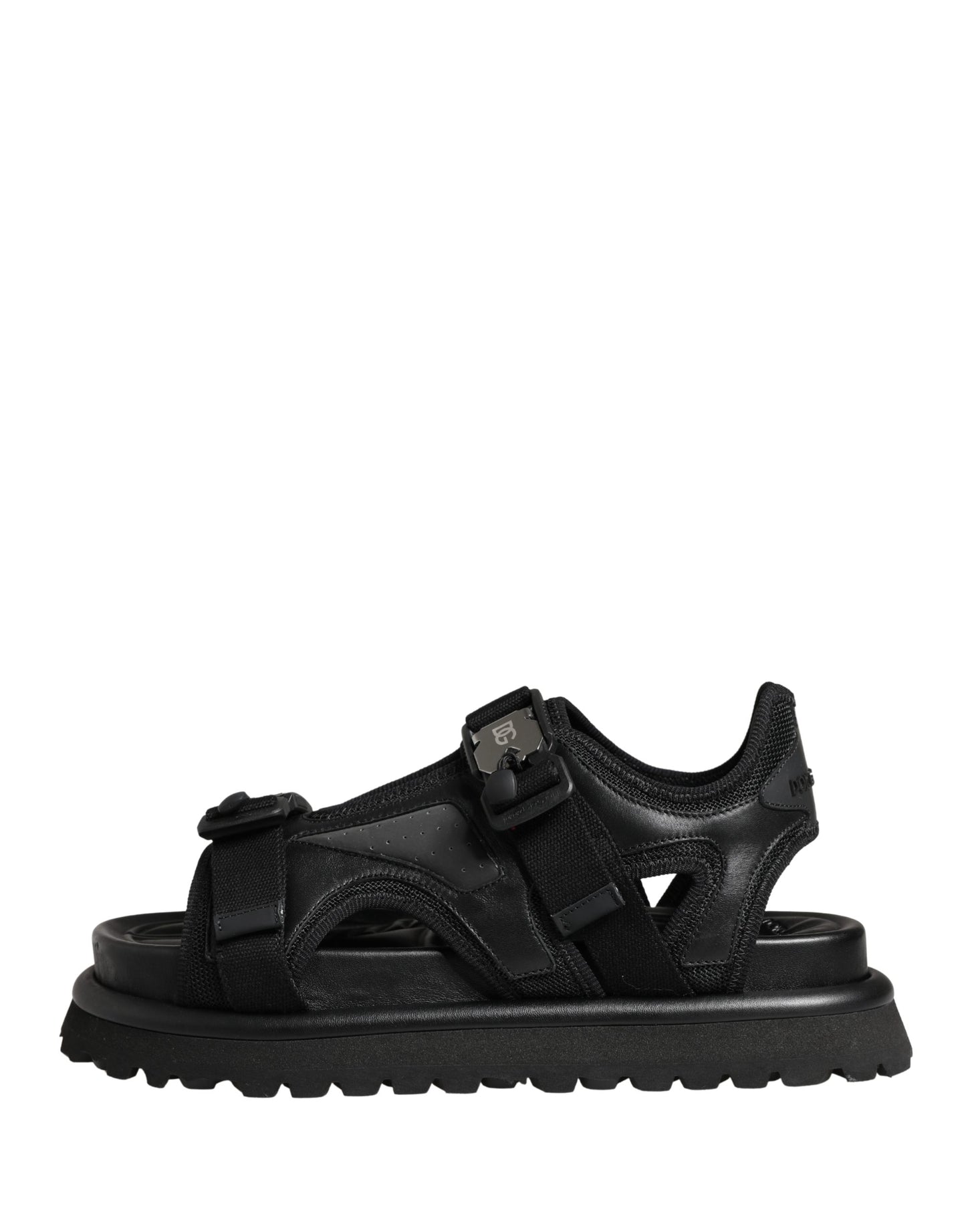 Dolce & Gabbana Black Logo Detailed Men Chunky Sandals Shoes Curated Luxury Accessories by Orvyn
