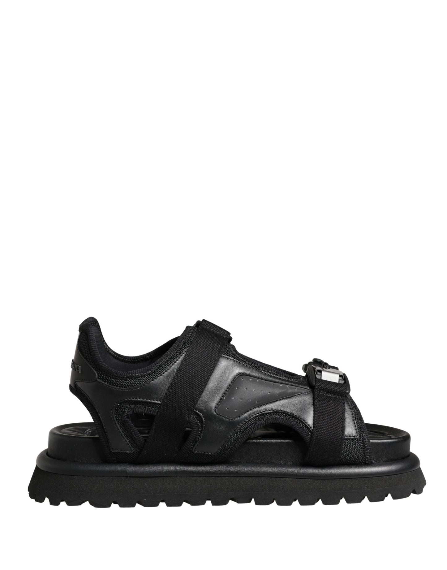 Dolce & Gabbana Black Logo Detailed Men Chunky Sandals Shoes Curated Luxury Accessories by Orvyn